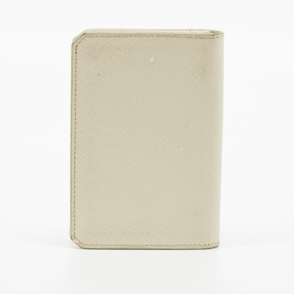 Prada Ivory Saffiano Leather Card Case #1868