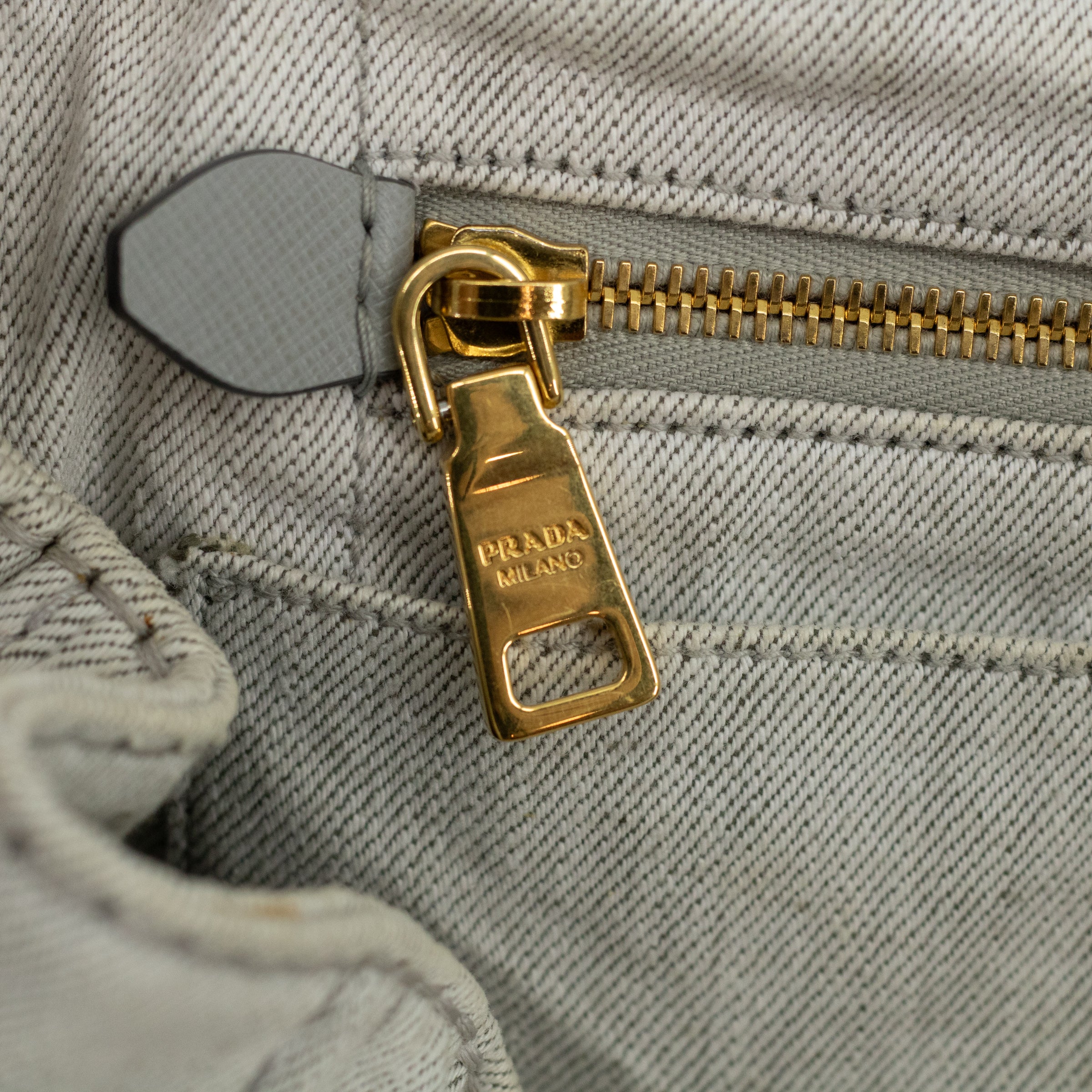 Prada Light Gray Canapa Denim 2WAY Tote Bag #1969