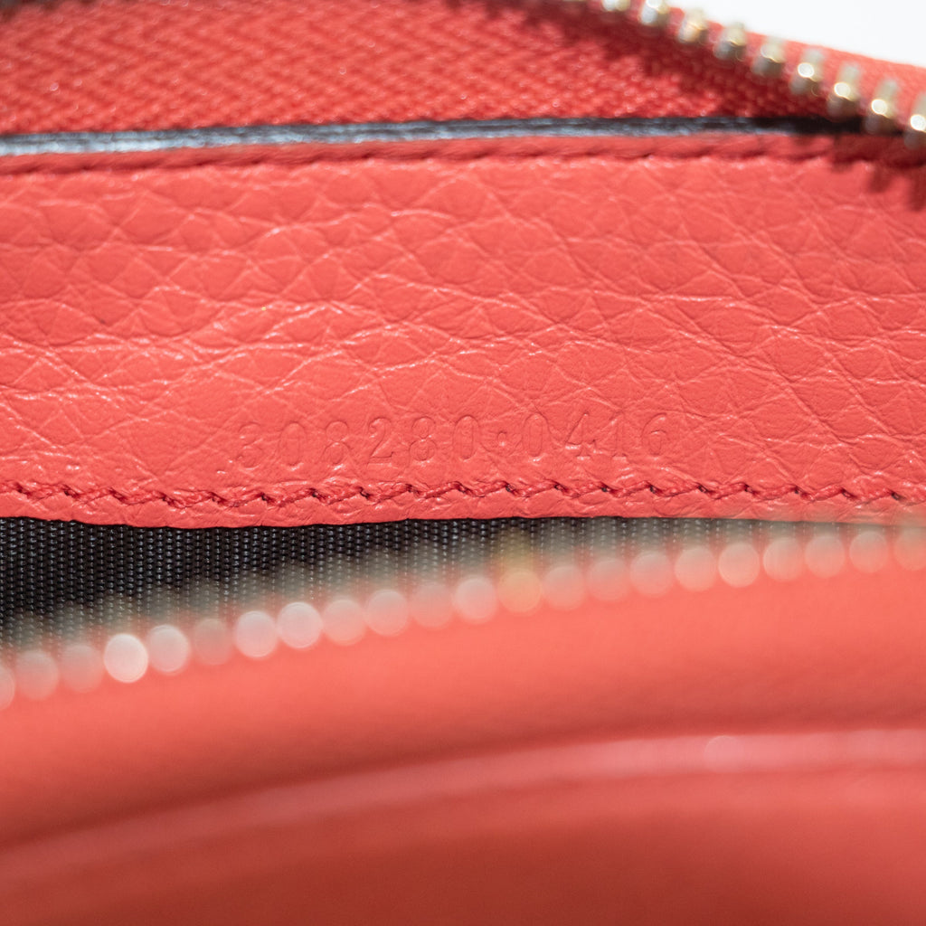 Gucci Coral Pink Soho Interlocking G Leather Round Zipper Long Wallet #2363