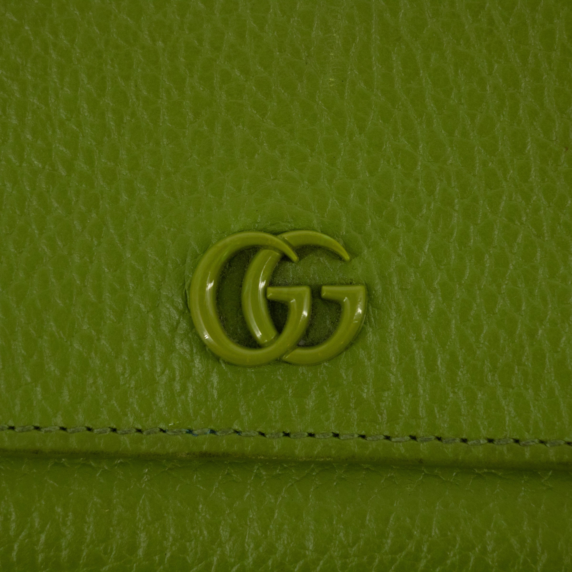 Gucci Mint Green Leather GG Marmont Mini Wallet #2364
