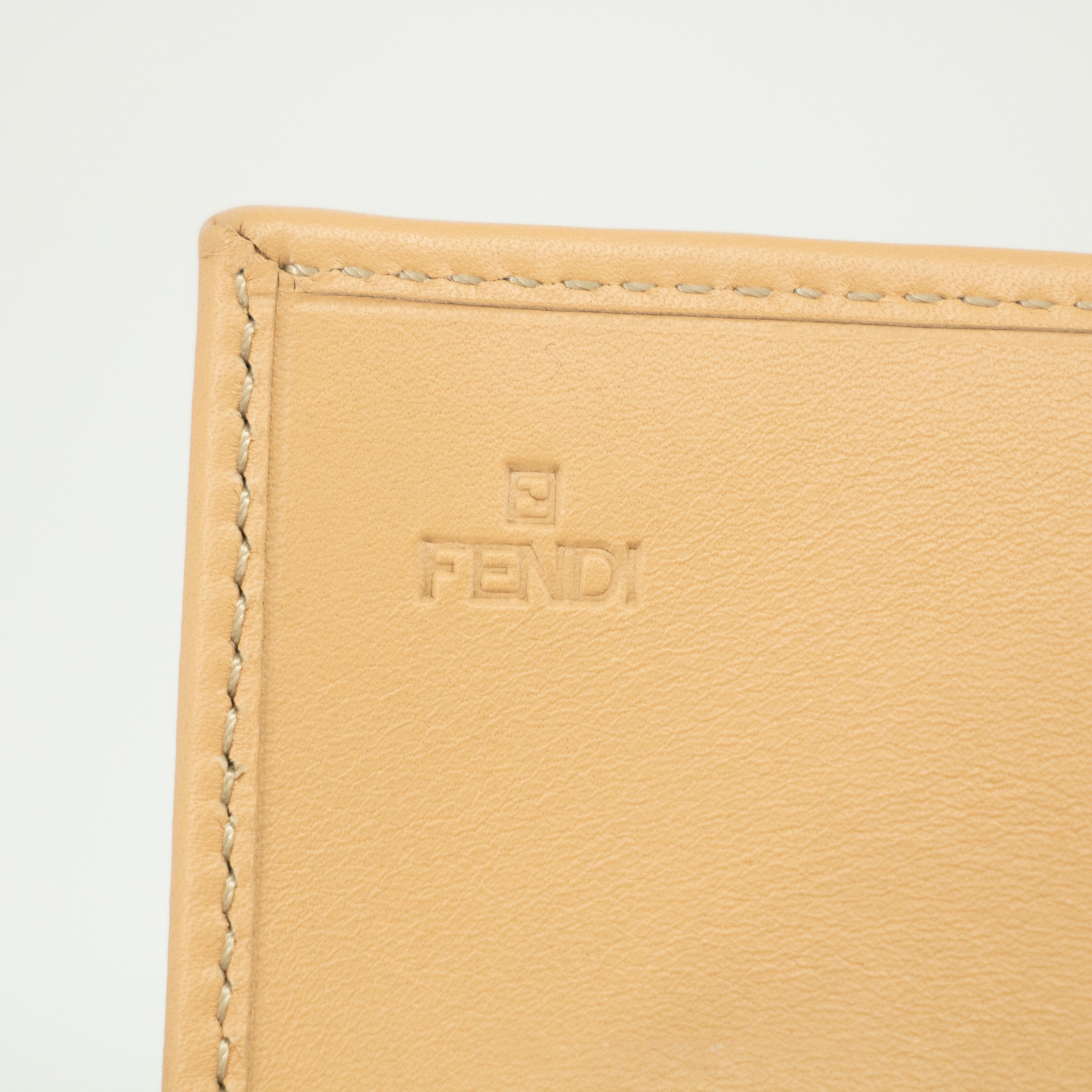 Fendi Beige Zucca Zucchino Mamma Canvas x Leather Long Wallet #2374