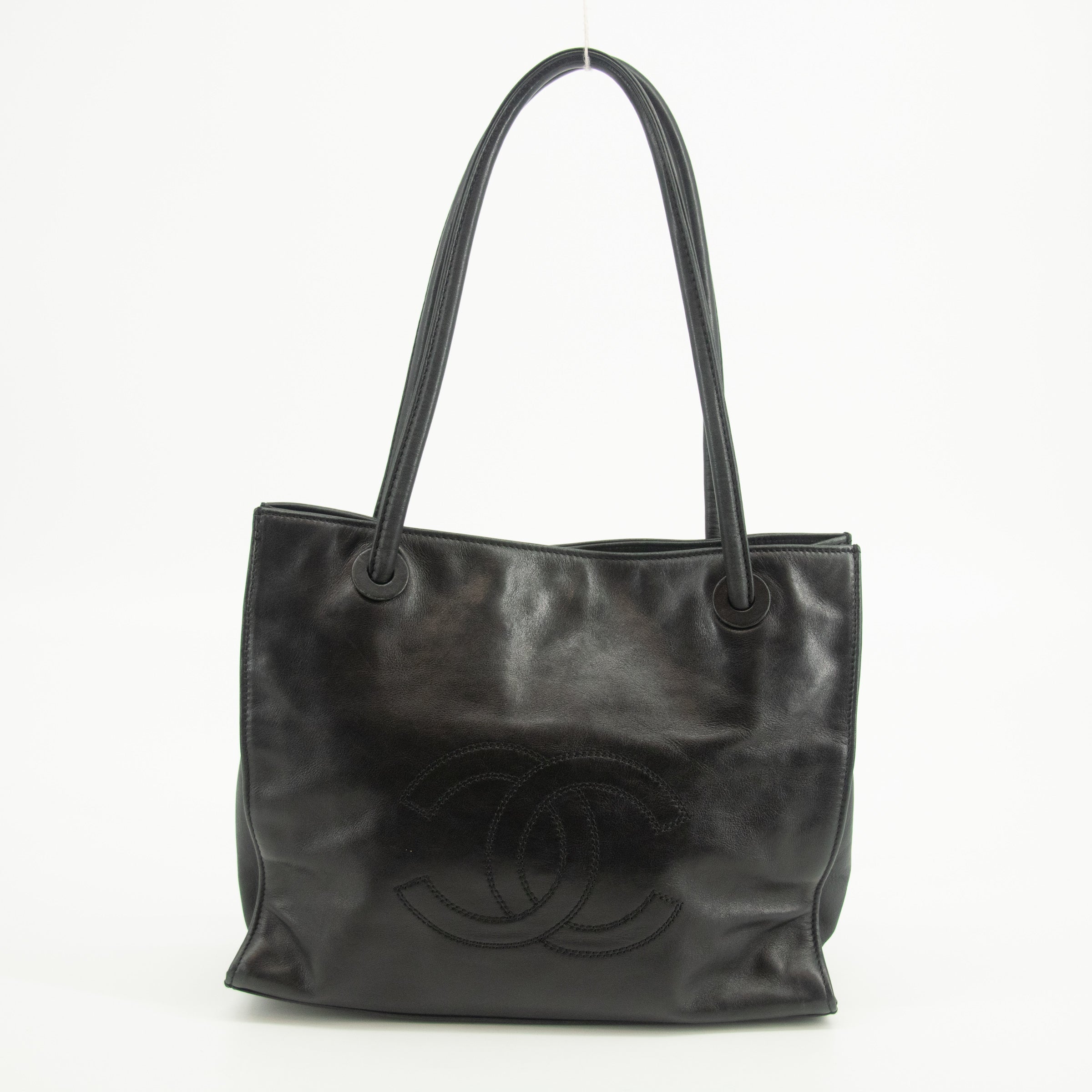 Chanel CC Lambskin Black Shopping Tote Bag #2569