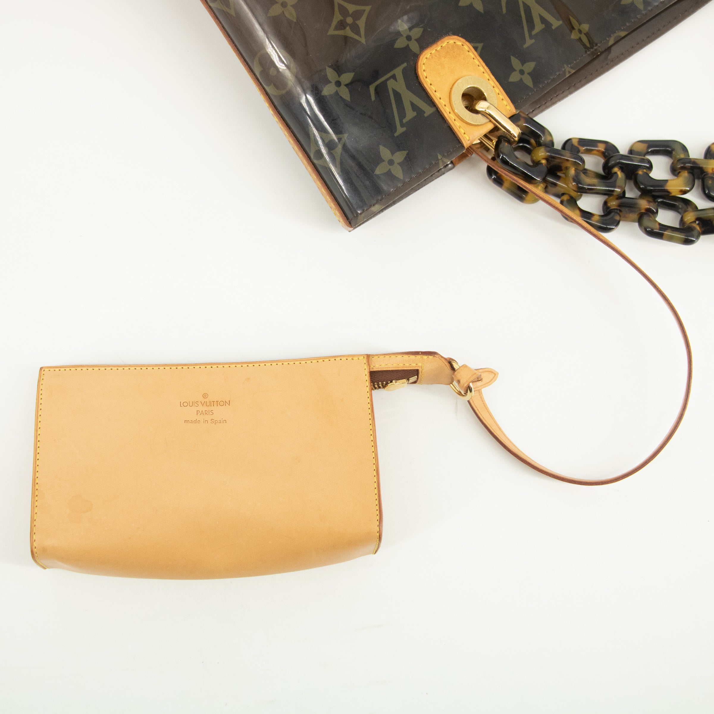 Louis Vuitton Monogram Ambre Vinyl Cabas MM Shoulder Bag #2572