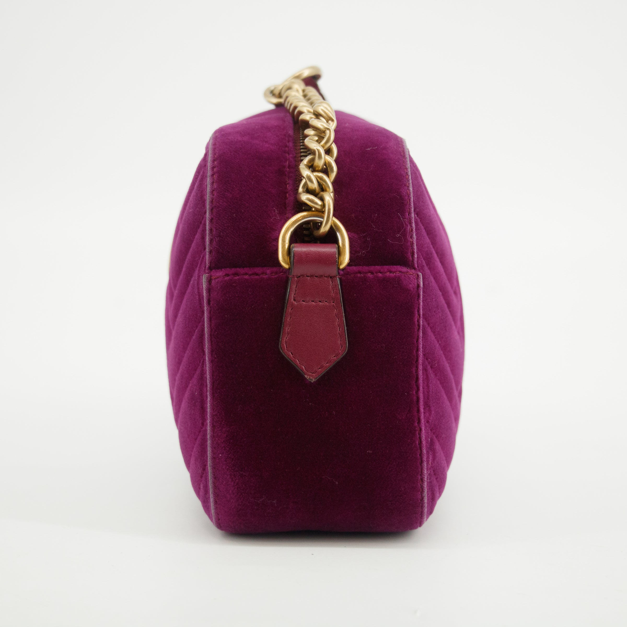 Gucci Purple GG Marmont Velvet Crossbody Bag #2583