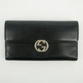Gucci Black Interlocking G Leather Long Wallet  #2636