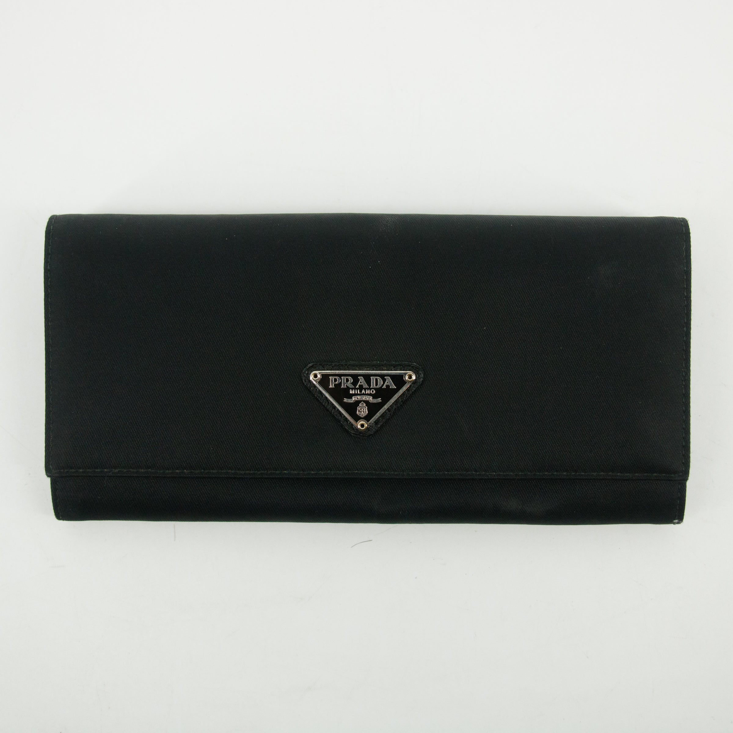 Prada Black Tessuto Nylon Long Wallet  #2641