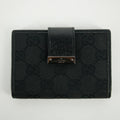Gucci Black GG Canvas x Leather Compact Wallet #2643