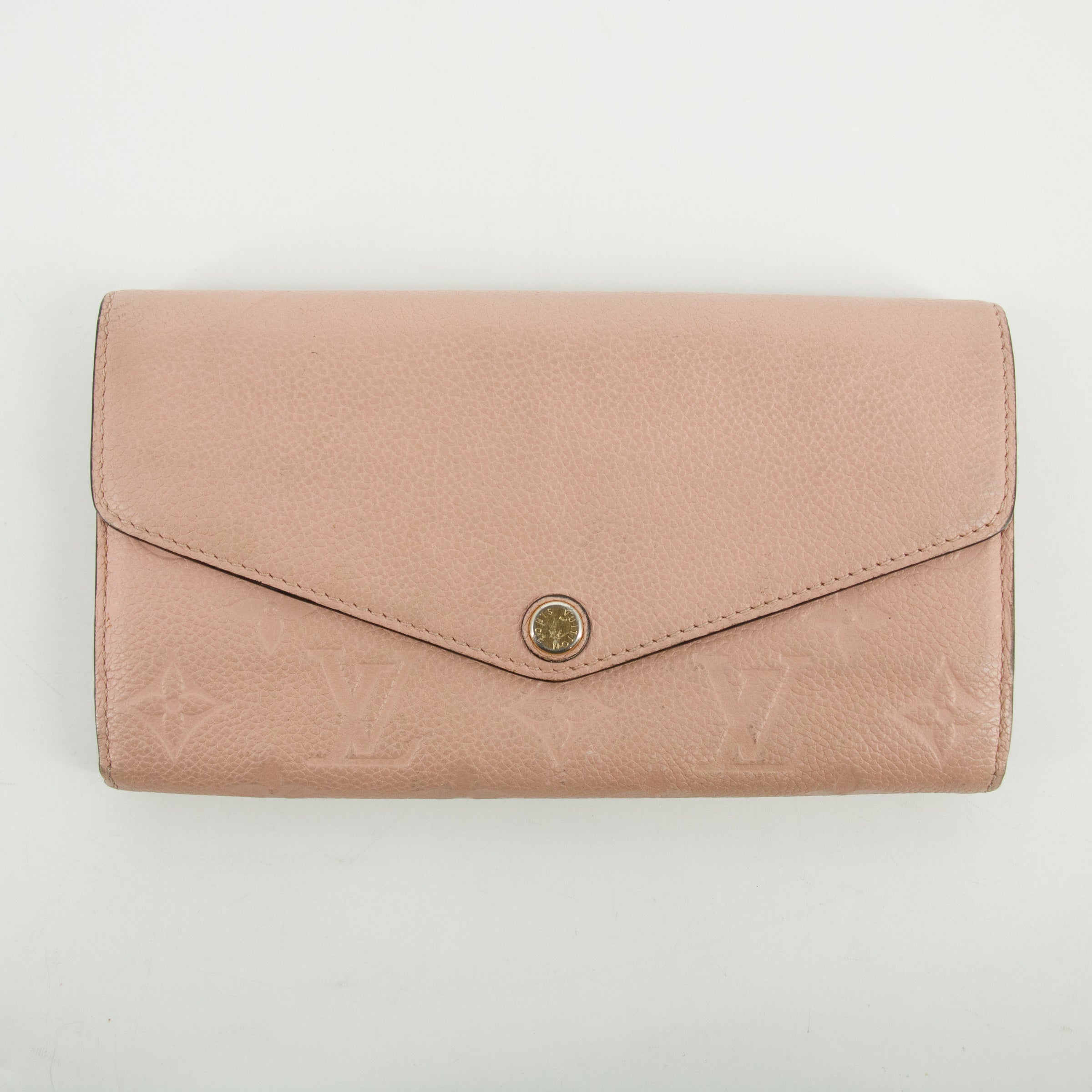 Louis Vuitton Pink Monogram Empreinte Portefeuille Sarah Wallet  #2650