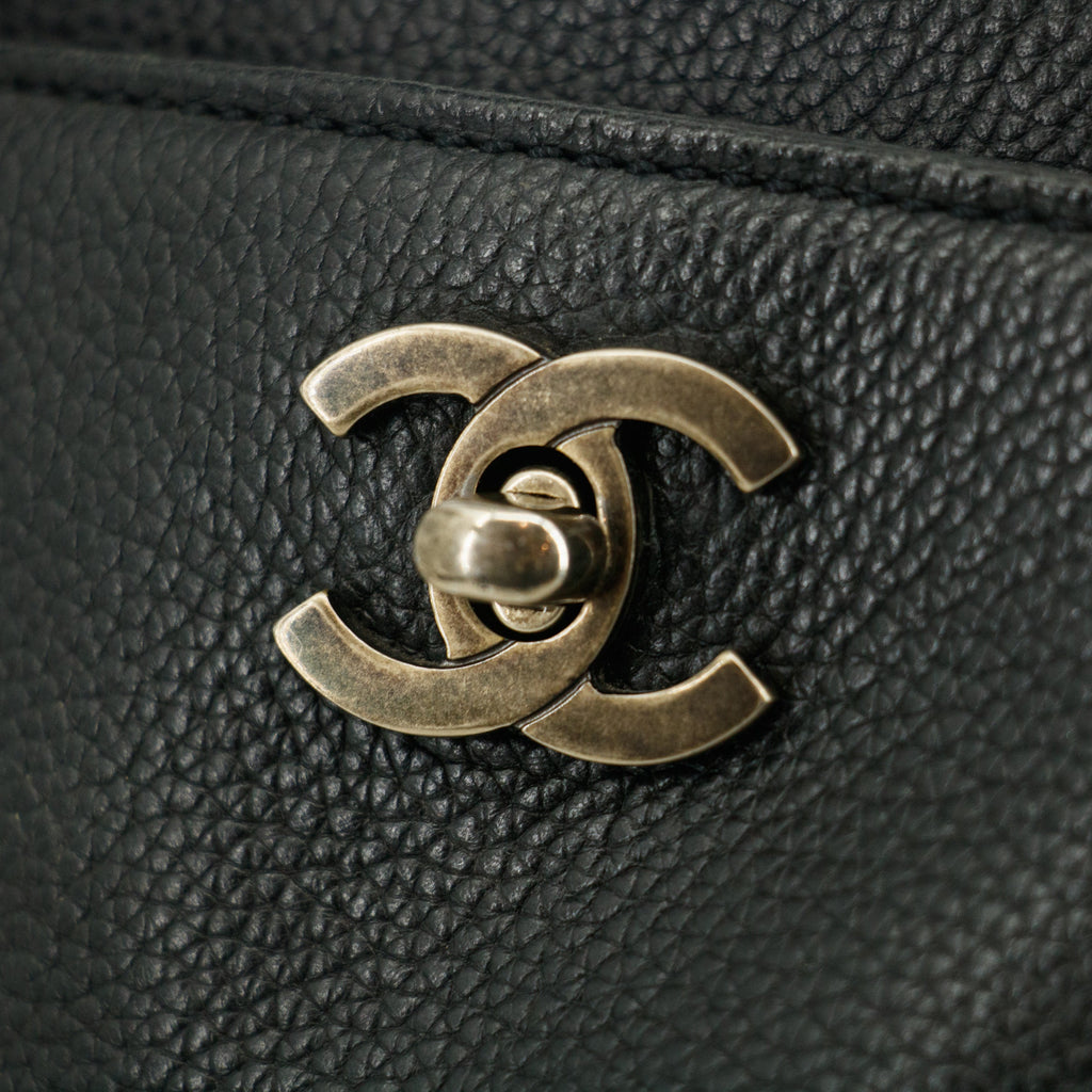 Chanel Caviar Skin Black Executive Tote Bag w/ Pouch 6 Series  #2669