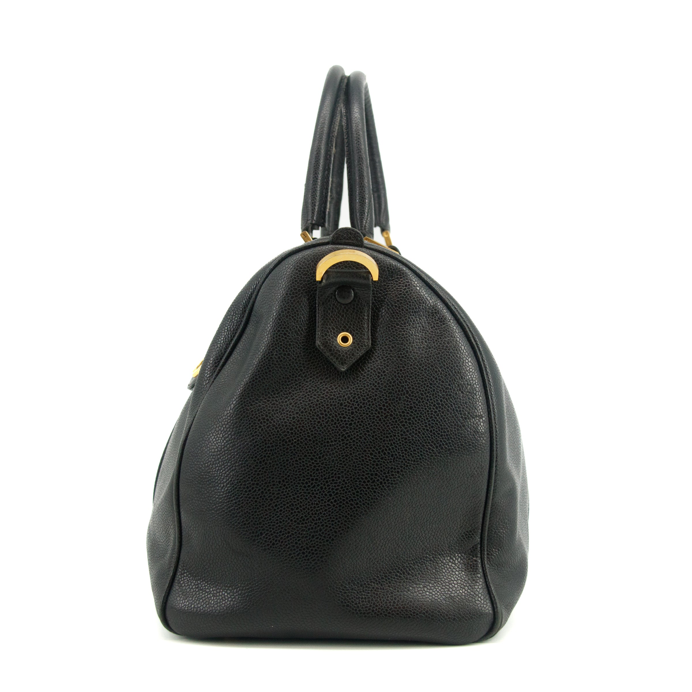 Chanel CC Mark Caviar Skin Boston Bag Series 2 #2673