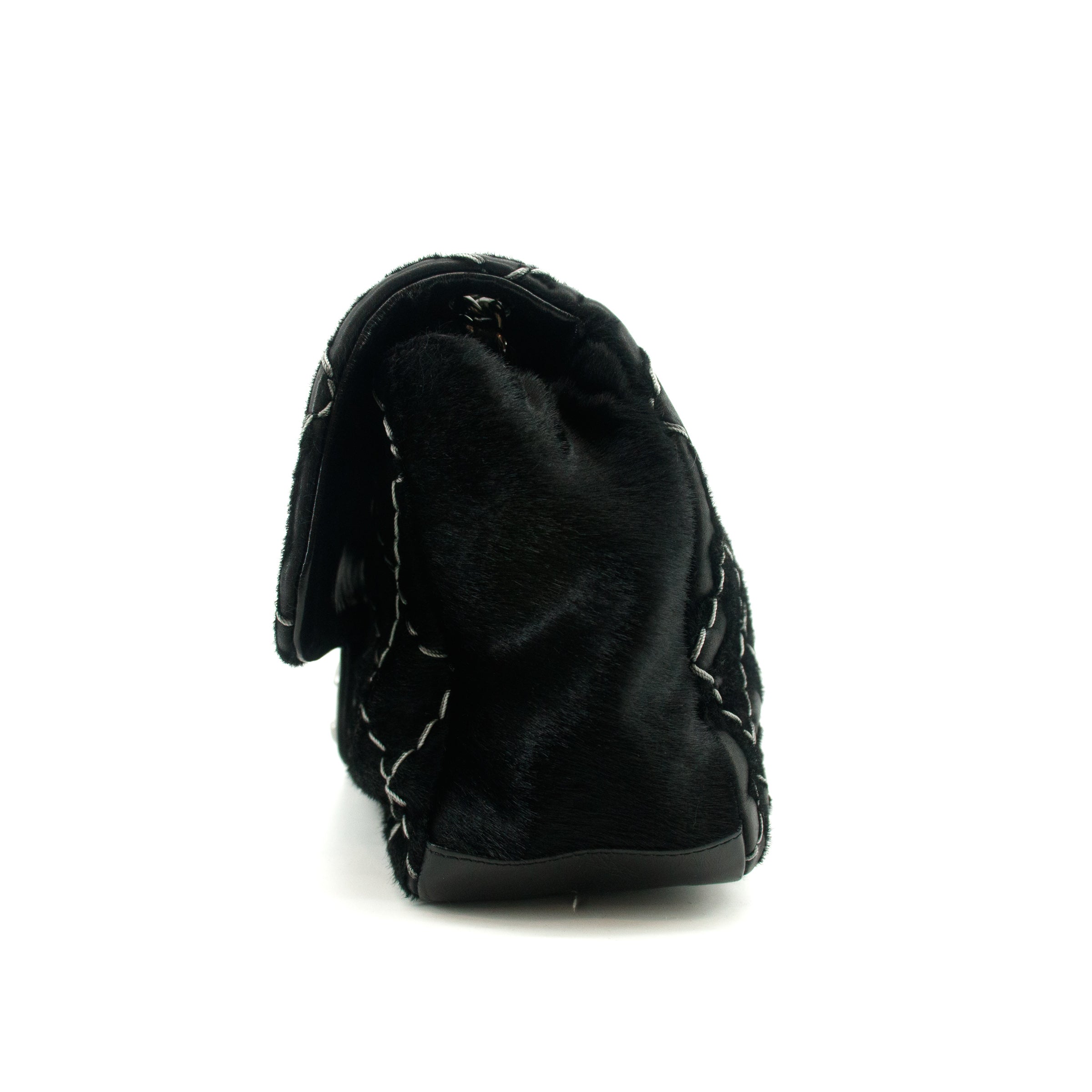 Chanel Wild Stitch Harako Flap Shoulder Bag 13 Series Black  #2686