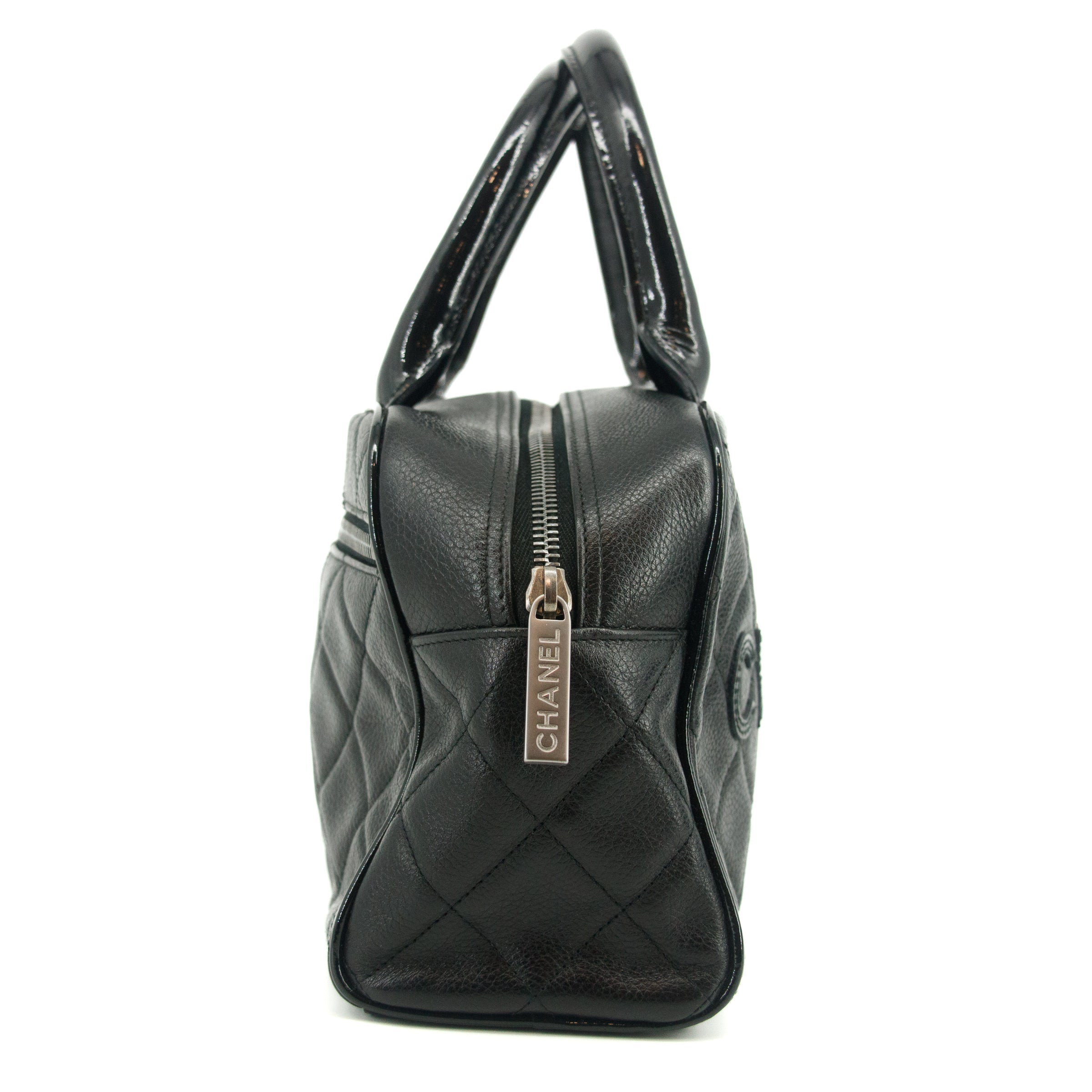 Chanel Caviar Skin Logo Matlasse Mini Bowling Bag 6 Series #2687