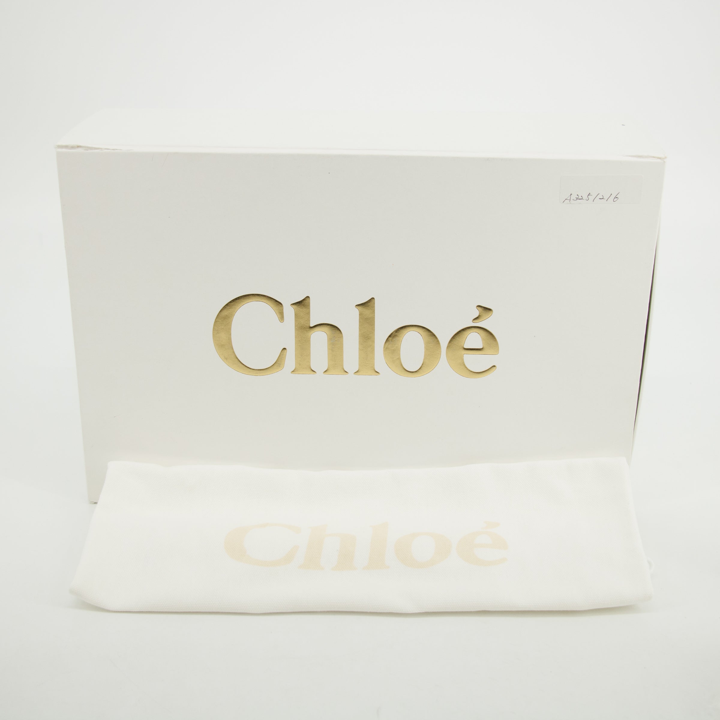 Chloe Woody Small Canvas &amp; Leather 2 Way Handbag Beige x black #2694