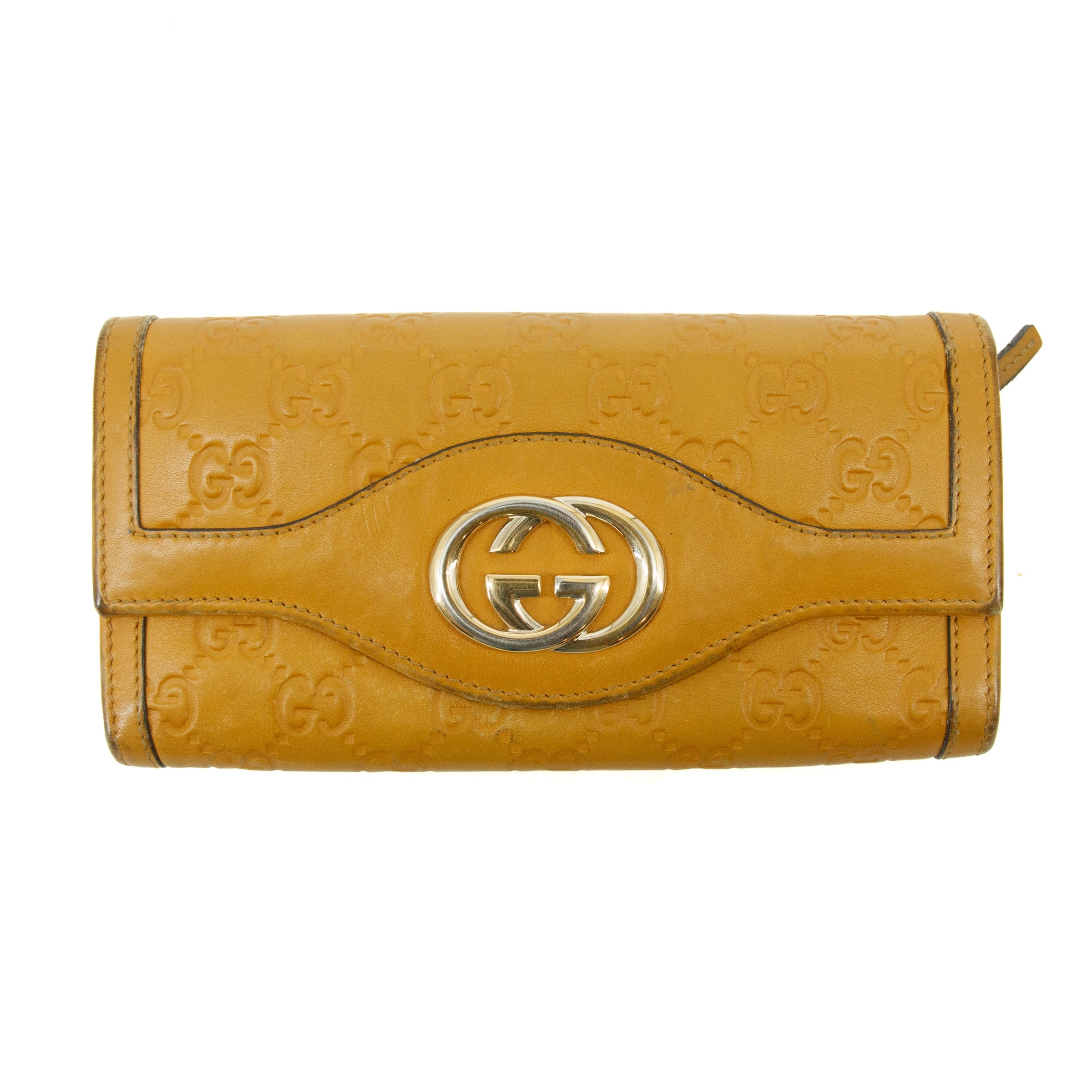 Gucci GG Interlocking Leather Brown Wallet #3069