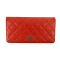 Chanel Lambskin Matelasse Red Long Wallet 22 Series #3127
