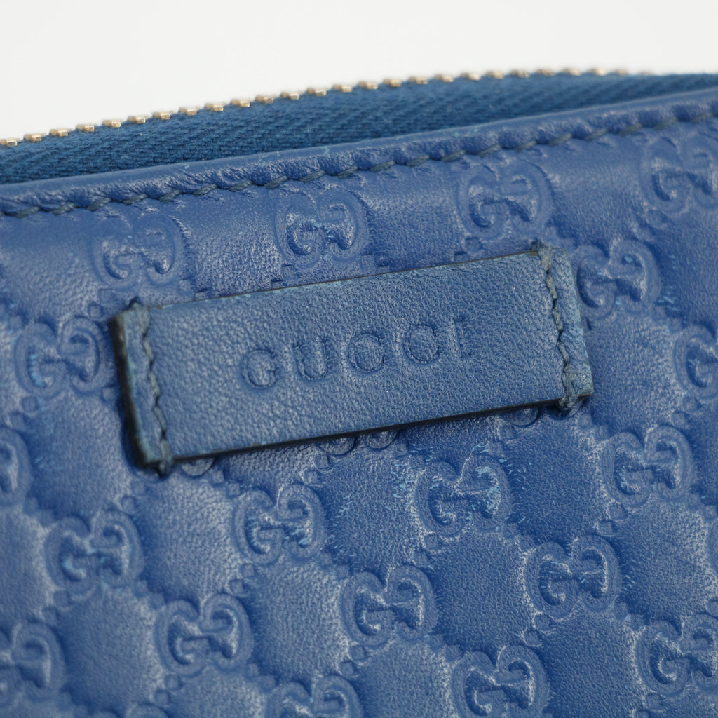 Gucci Microguccissima Compact Zip Wallet Blue #3146