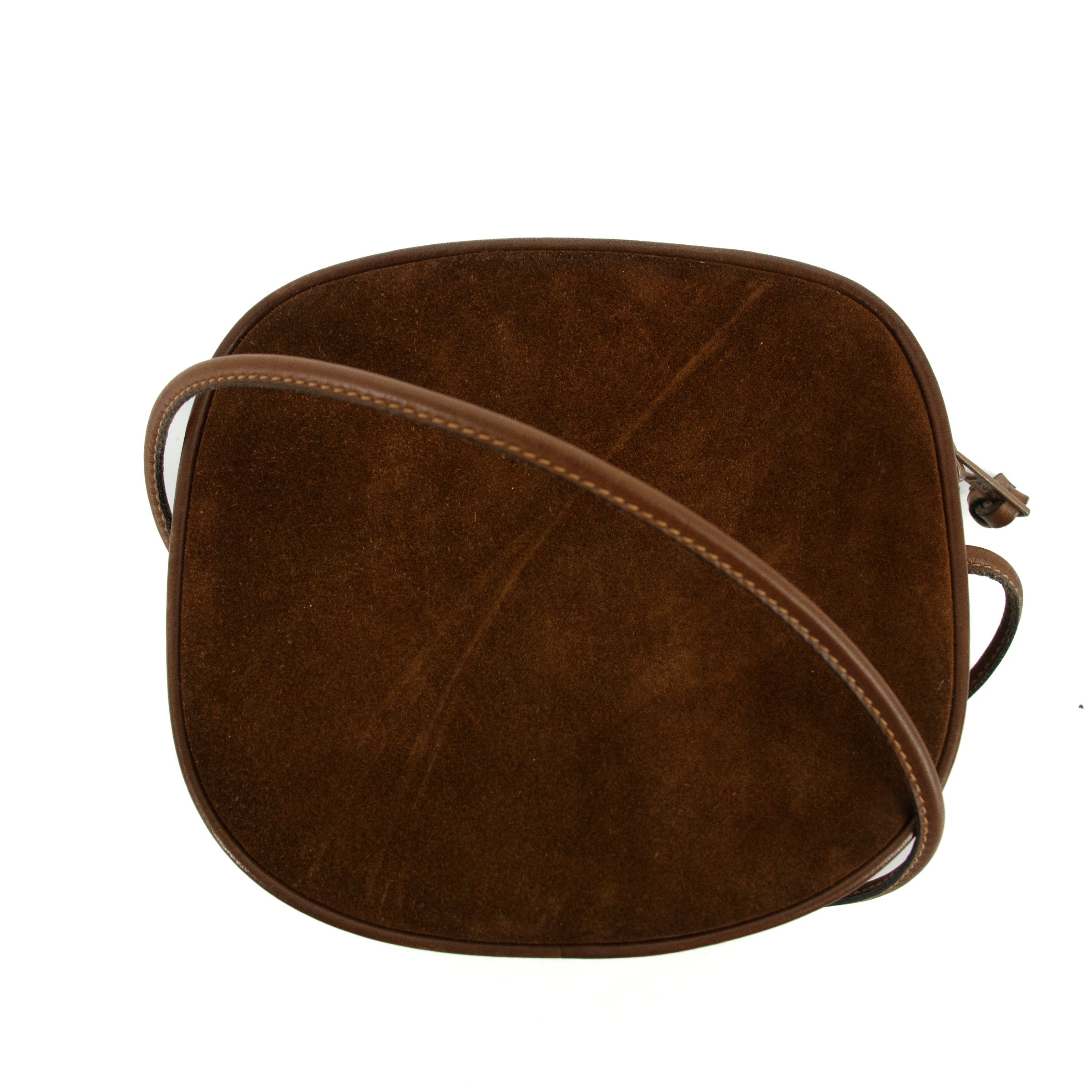 Gucci Vintage Horsebit Leather x Suede Brown Crossbody Bag #3185