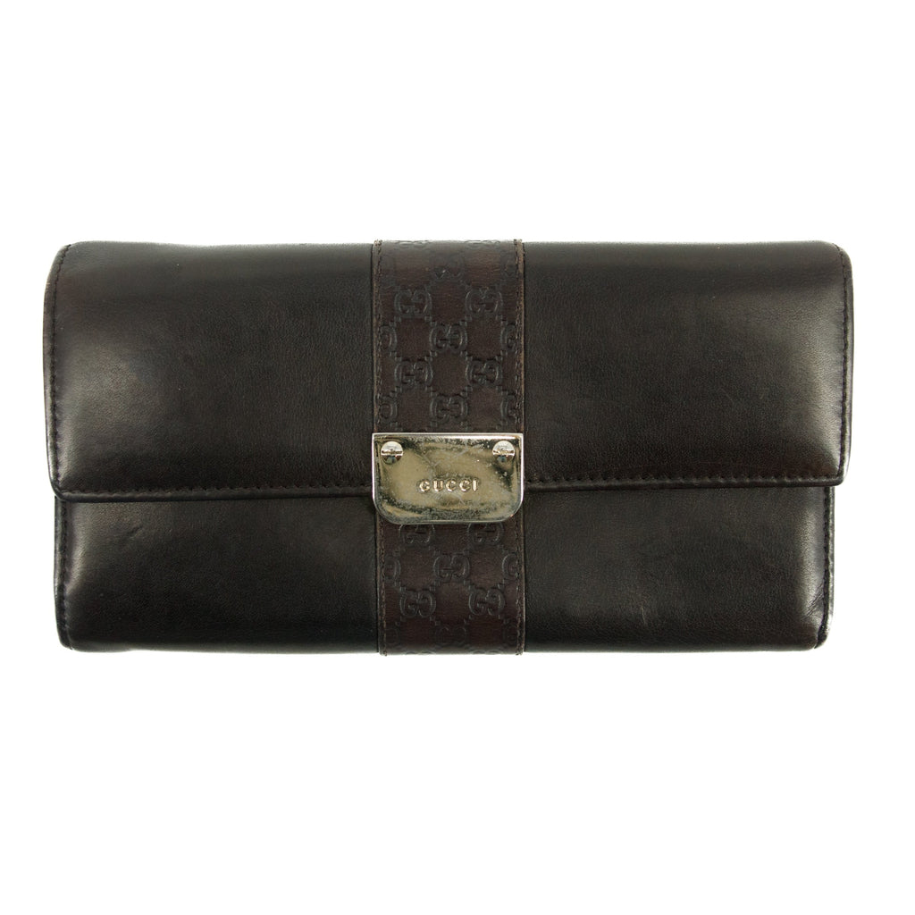 Gucci GG Guccisima Brown Leather Long Continental Wallet #3300