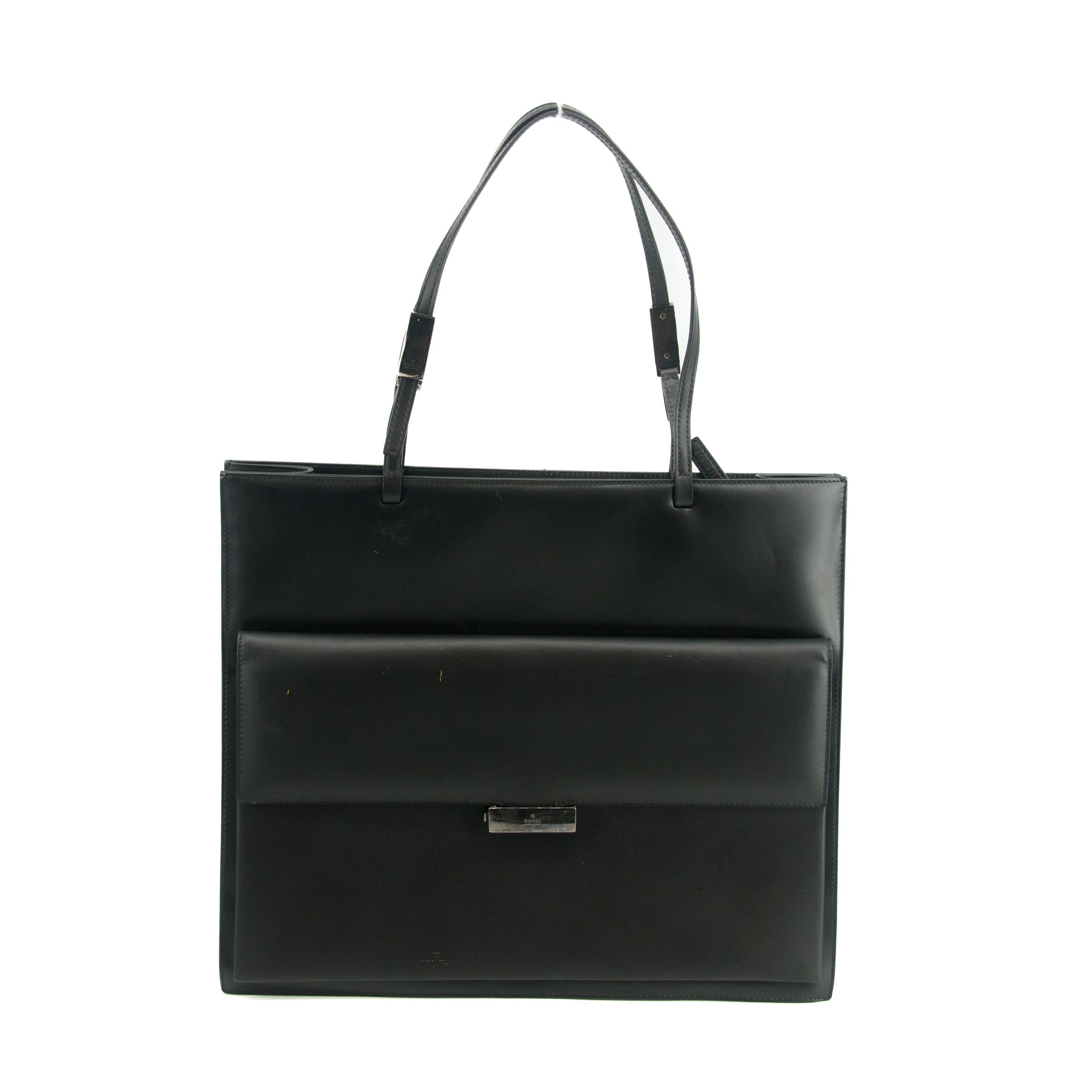 Gucci Black Smooth Leather Business Shoulder Bag #3432