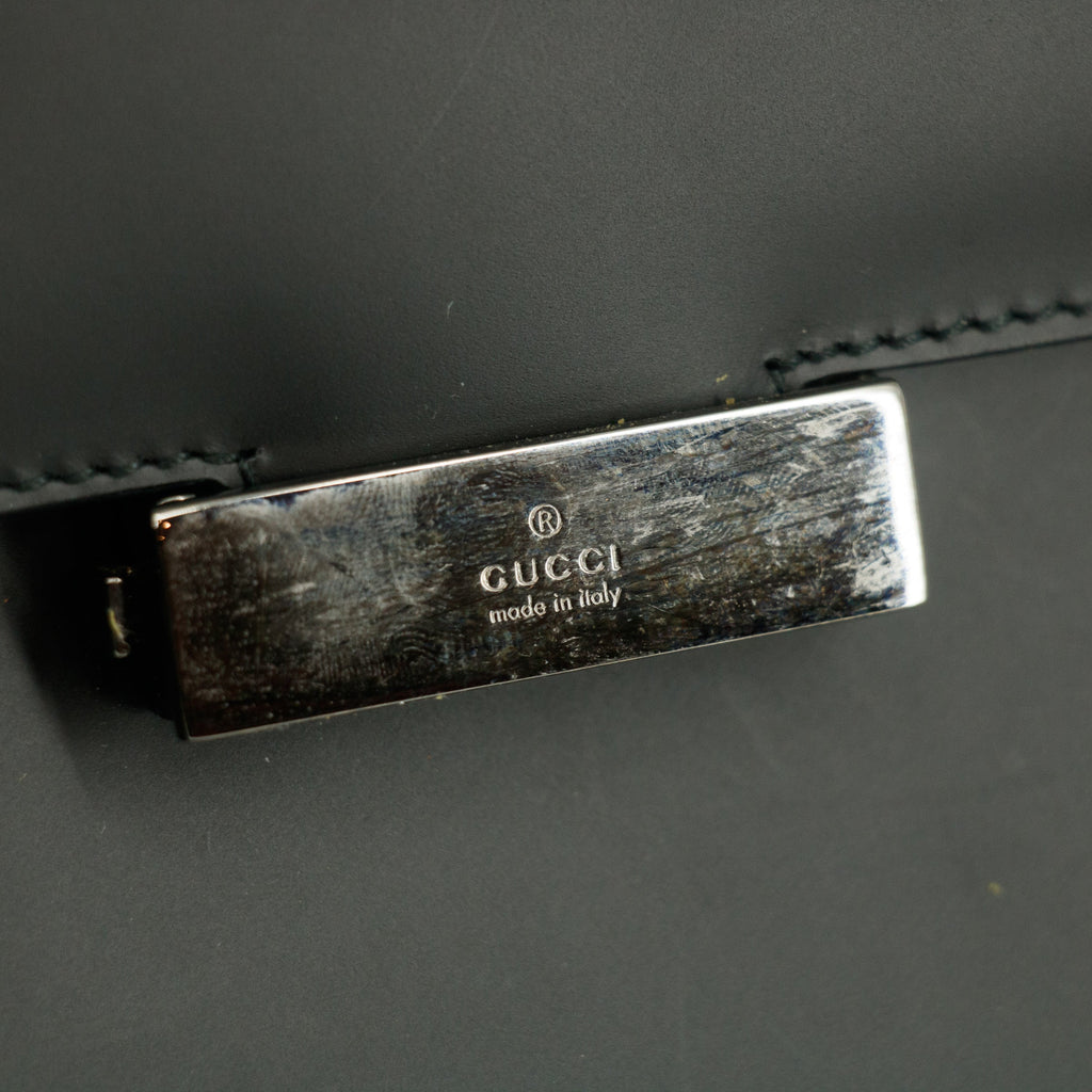 Gucci Black Smooth Leather Business Shoulder Bag #3432
