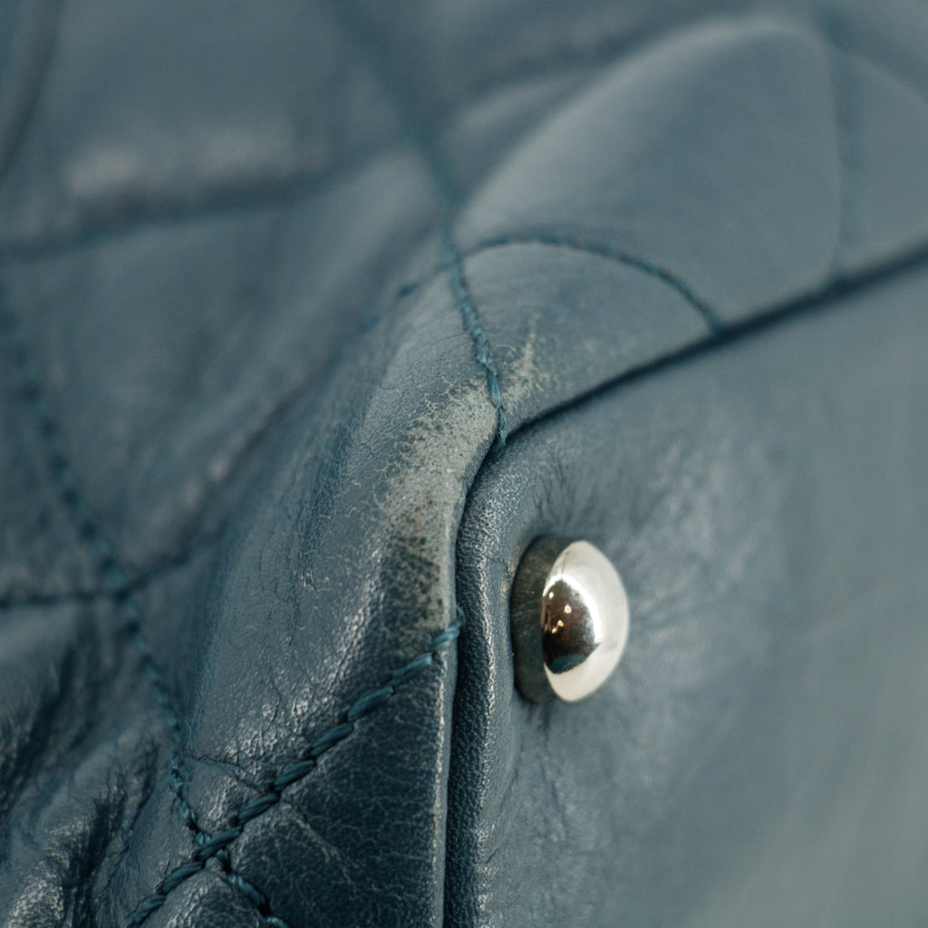Chanel Matelasse Aged Calfskin Blue Club Shoulder Bag  #3450