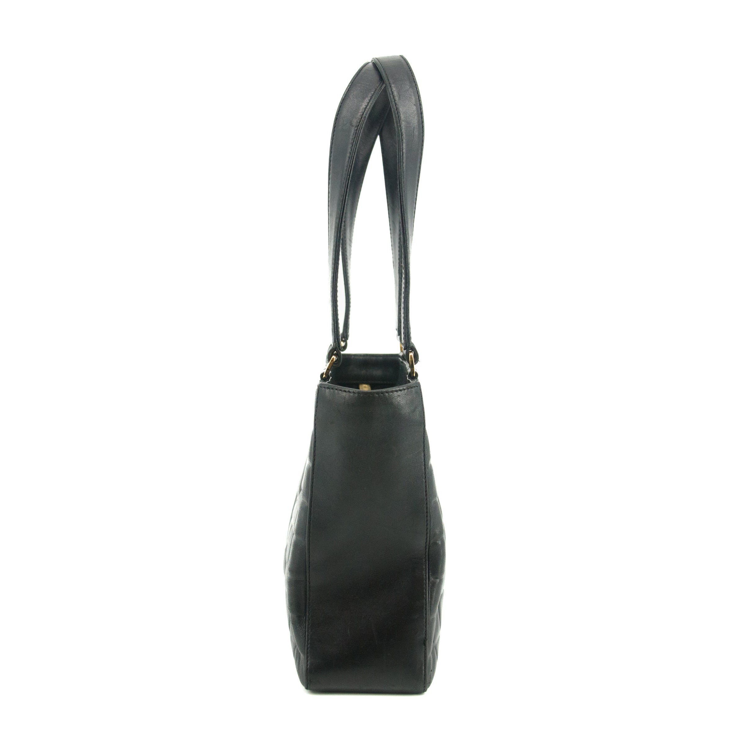 Chanel Black Lambskin Chocolate Bag Square Quilt Tote Bag #3455