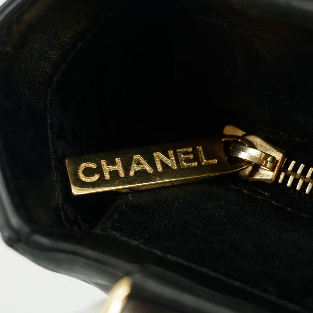 Chanel Black Lambskin Chocolate Bag Square Quilt Tote Bag #3455