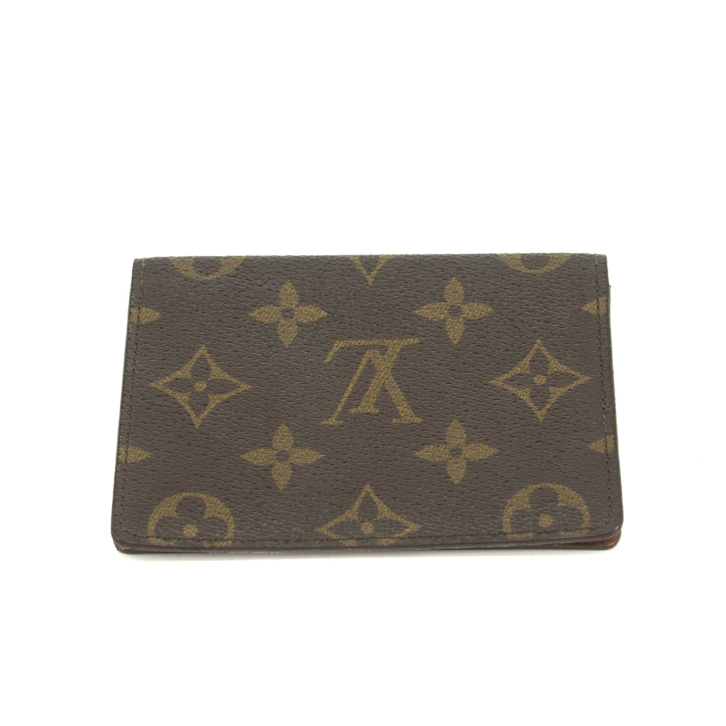 Louis Vuitton Monogram Canvas Brown ID Card Case Wallet #3519