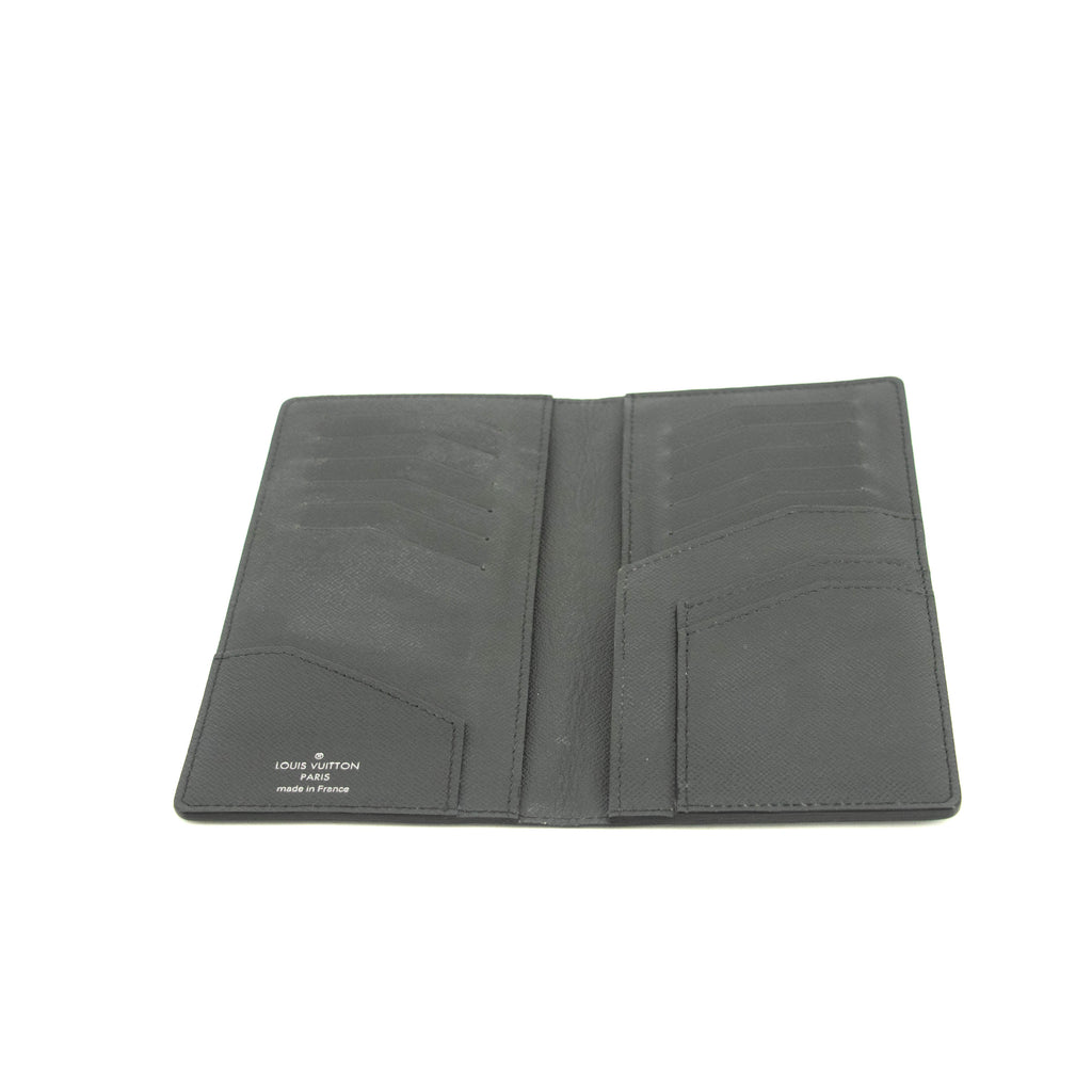 Louis Vuitton Black Taiga Leather Long Bifold Wallet #3532