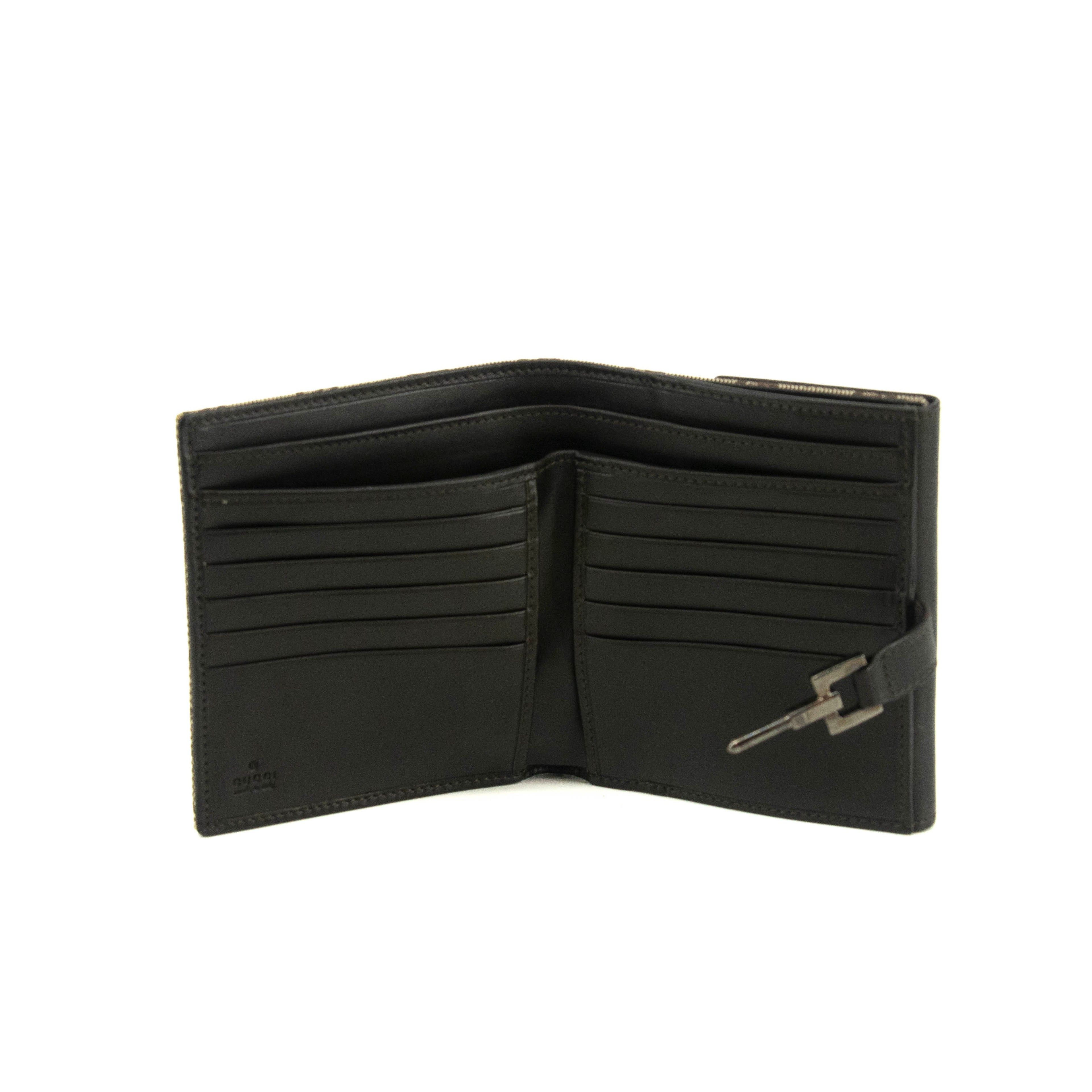 Gucci GG Canvas Sherry Line Jackie Compact Wallet #3539