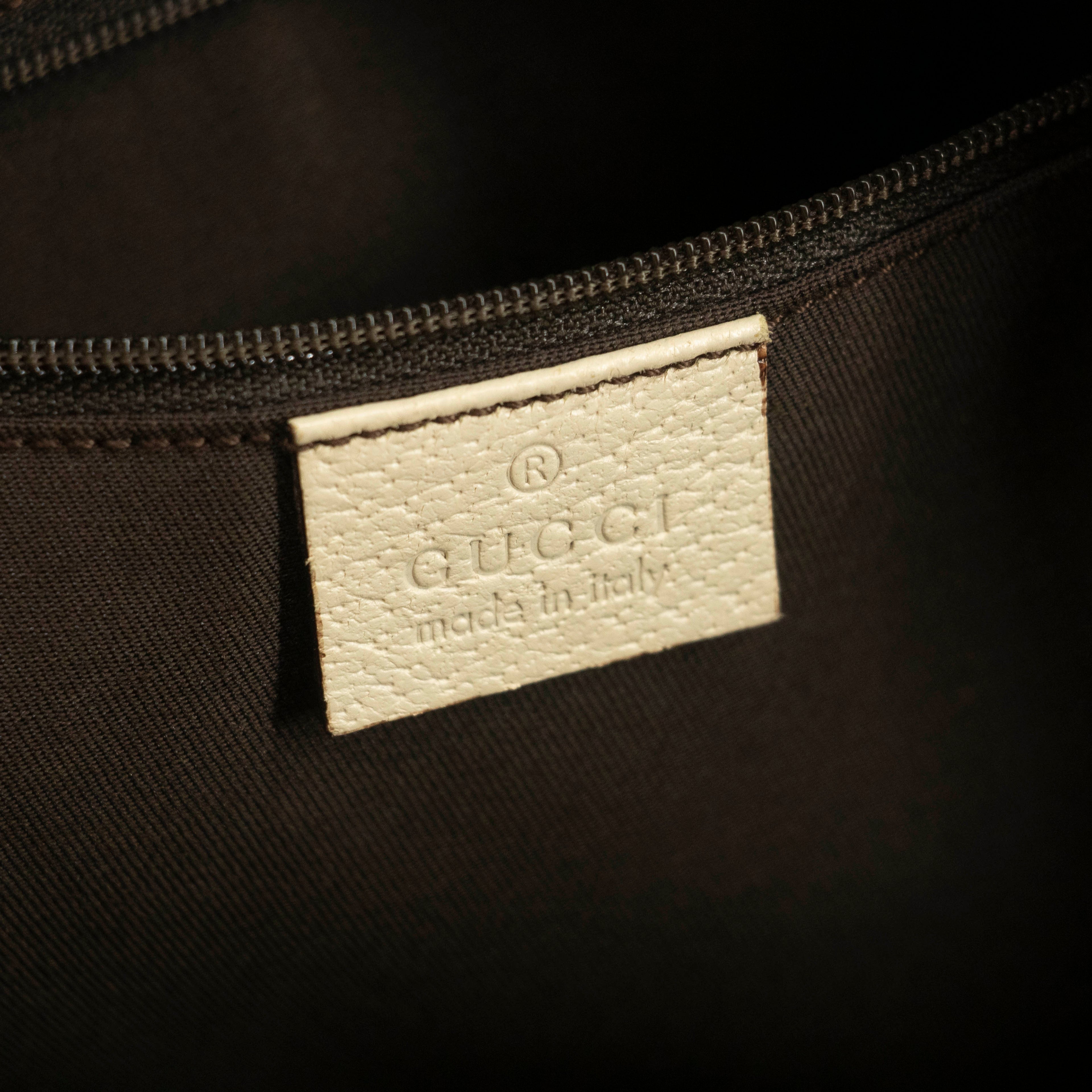 Gucci GG Canvas Beige x White Eclipse Medium Shoulder Bag #3552