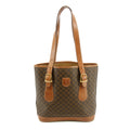 Celine Macadam Brown PVC x Leather Bucket Shoulder Bag #3566