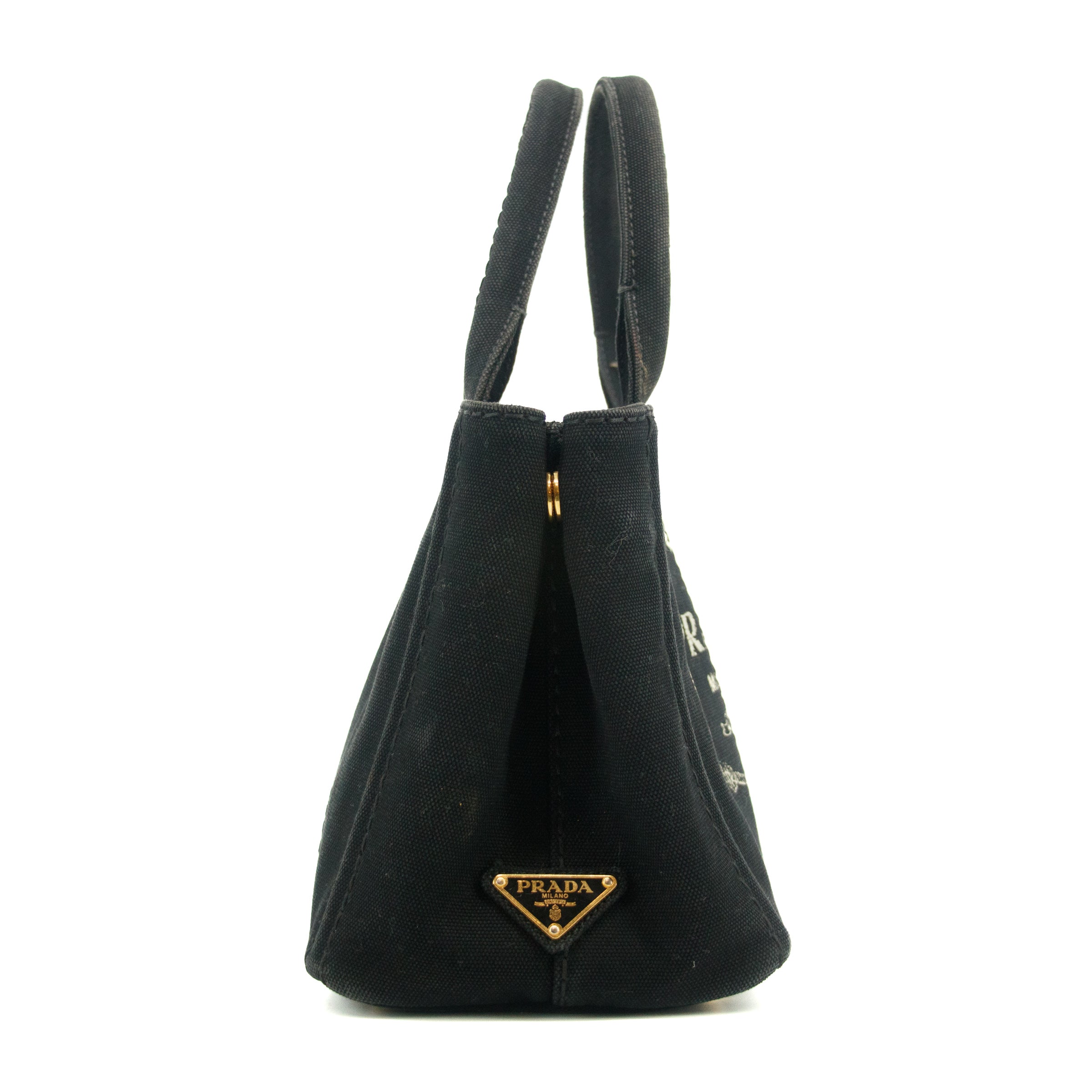 Prada Black Canvas Canapa Logo Tote Bag Small #3573