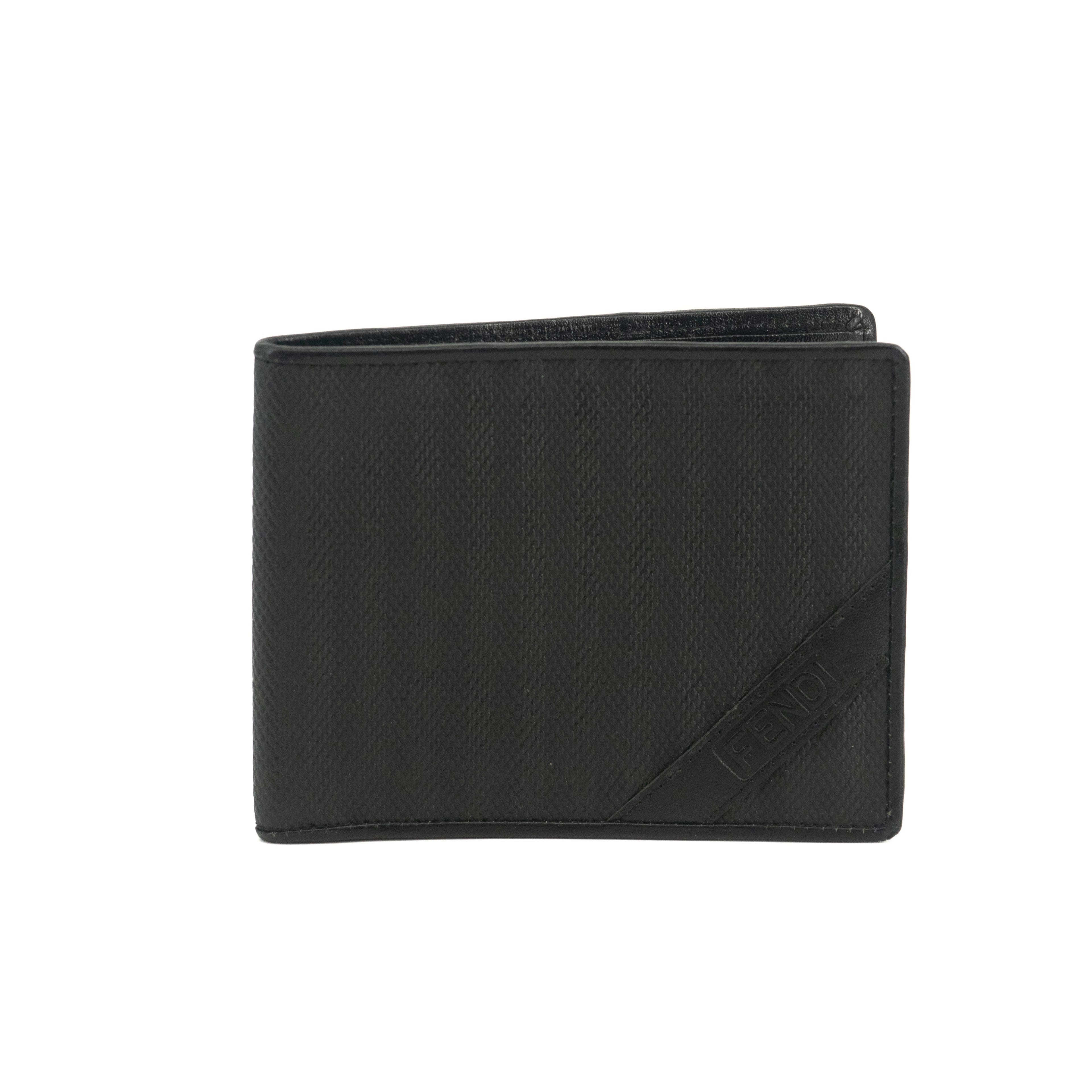 Fendi Black Leather Mens Bifold Wallet  #3611