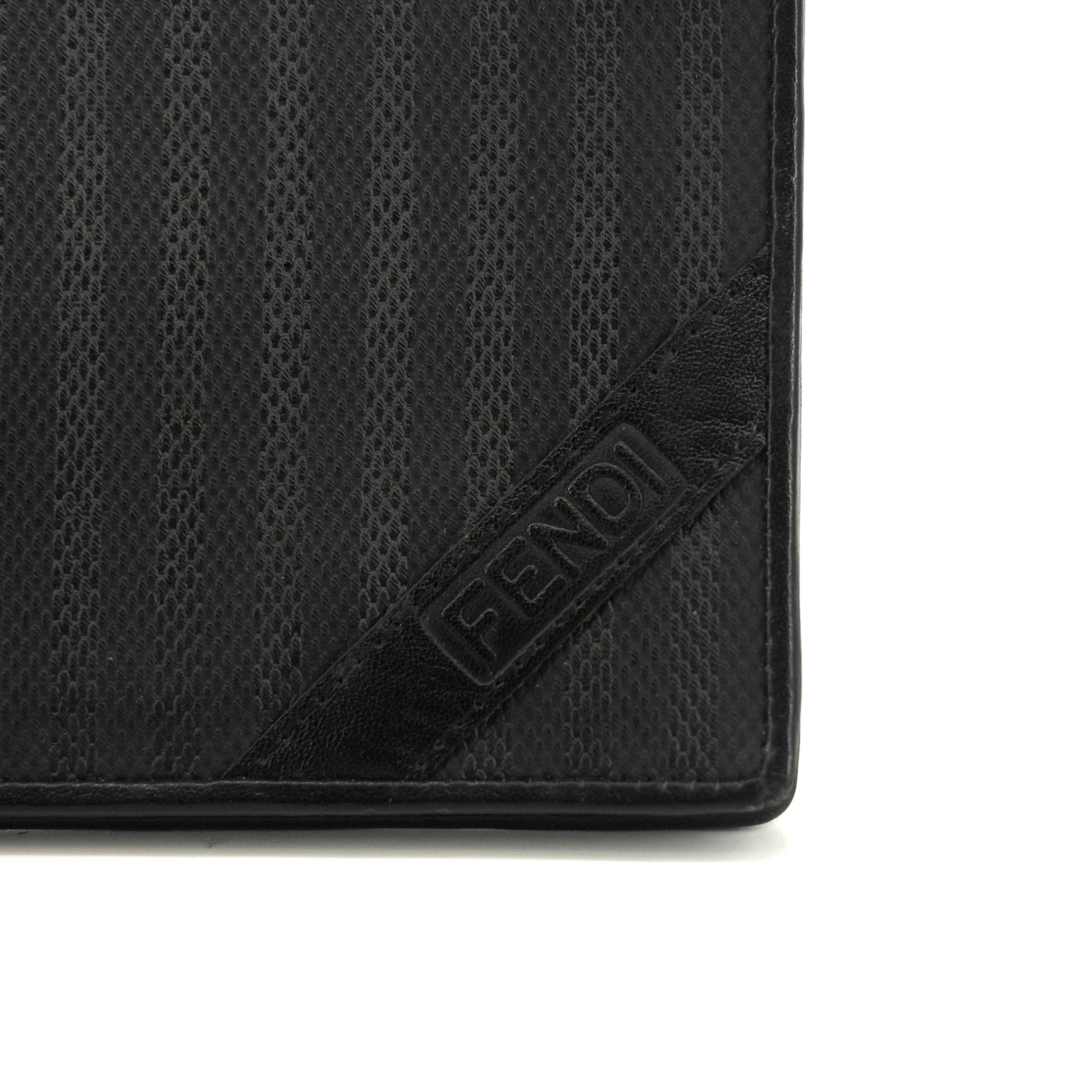 Fendi Black Leather Mens Bifold Wallet  #3611