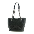 Chanel Black Caviar Skin Quilted Coco Mark PST Shoulder Bag #3628