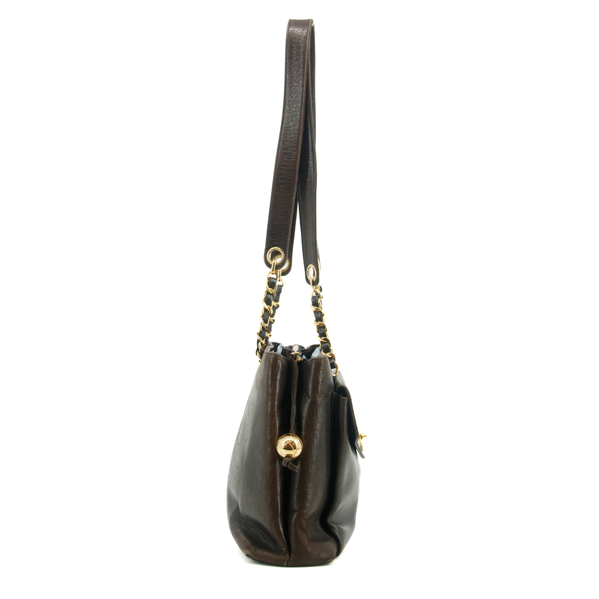 Chanel Lambskin Brown CC Coco Mark Shoulder Bag #3629