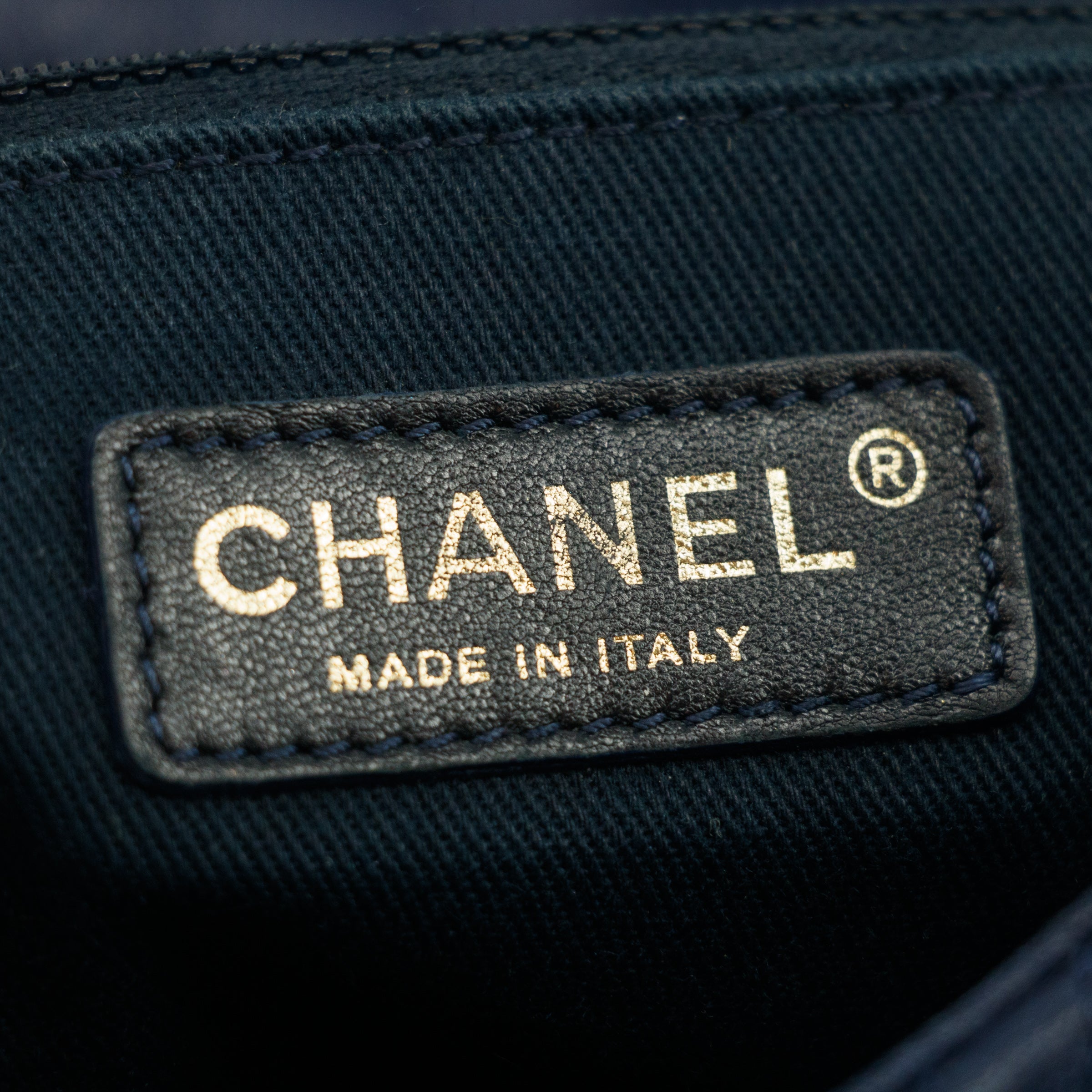 Chanel Chevron Flap Surpique Aged Calfskin Navy Shoulder Bag #3631