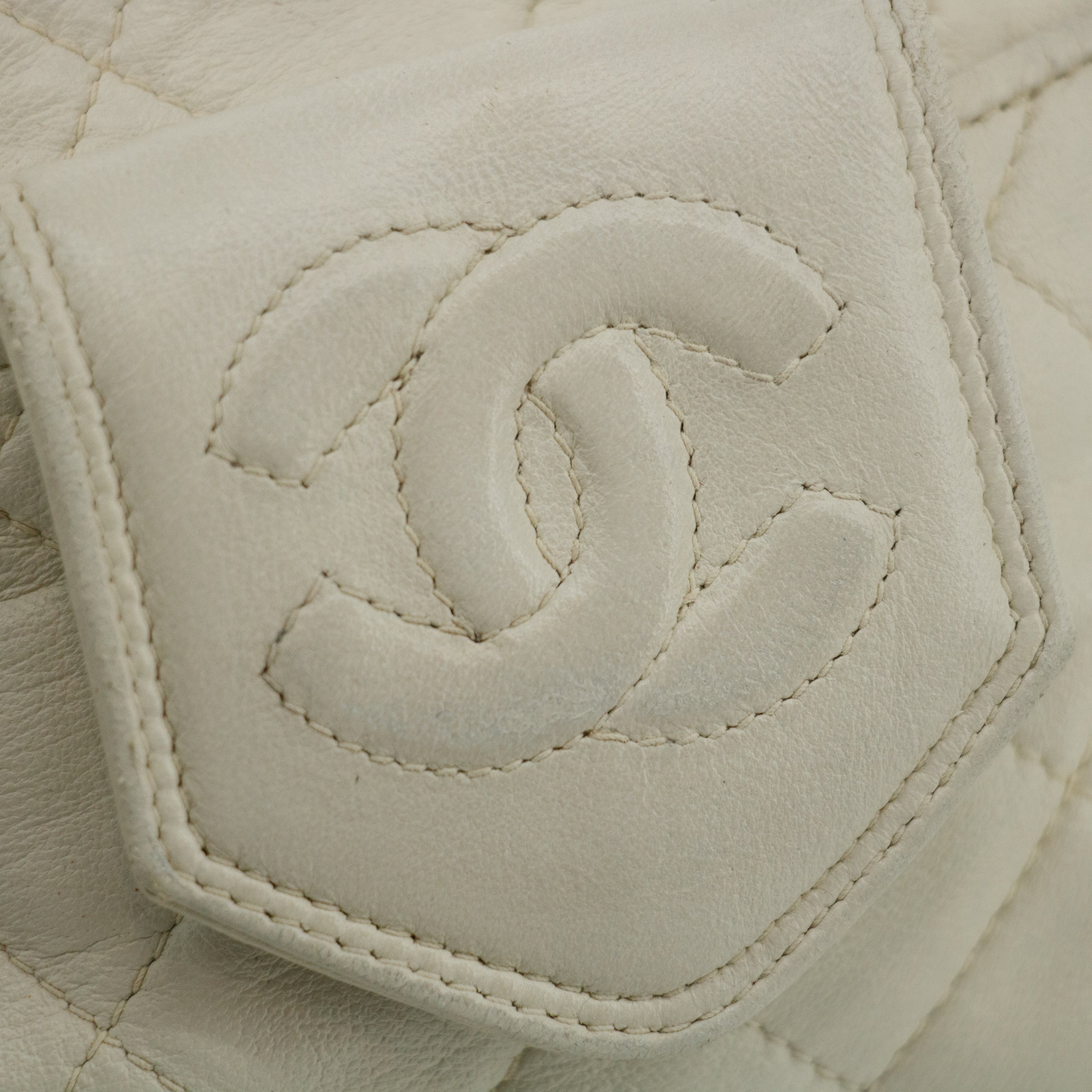 Chanel Matelasse Lambskin Tassel Camera Shoulder Bag White #3632