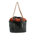 Chanel Quilted Glazed Leather Black / Red 2Way Shoulder Bag #3634