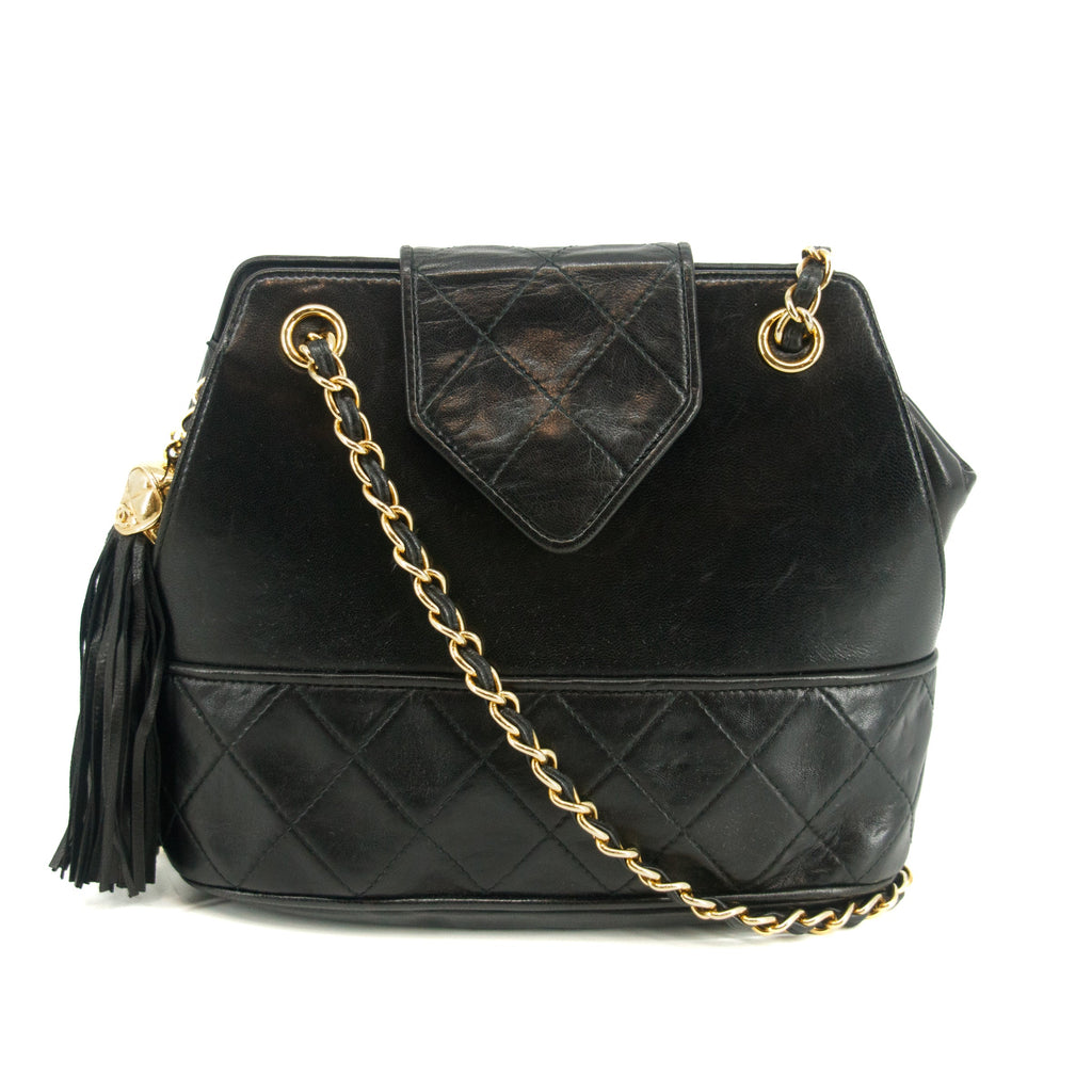 Chanel Quilted CC Lambskin GHW CC Shoulder Bag Black #3638
