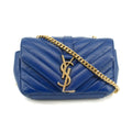 Saint Laurent YSL Classic Blue Matelasse Chevron Crossbody Bag #3651
