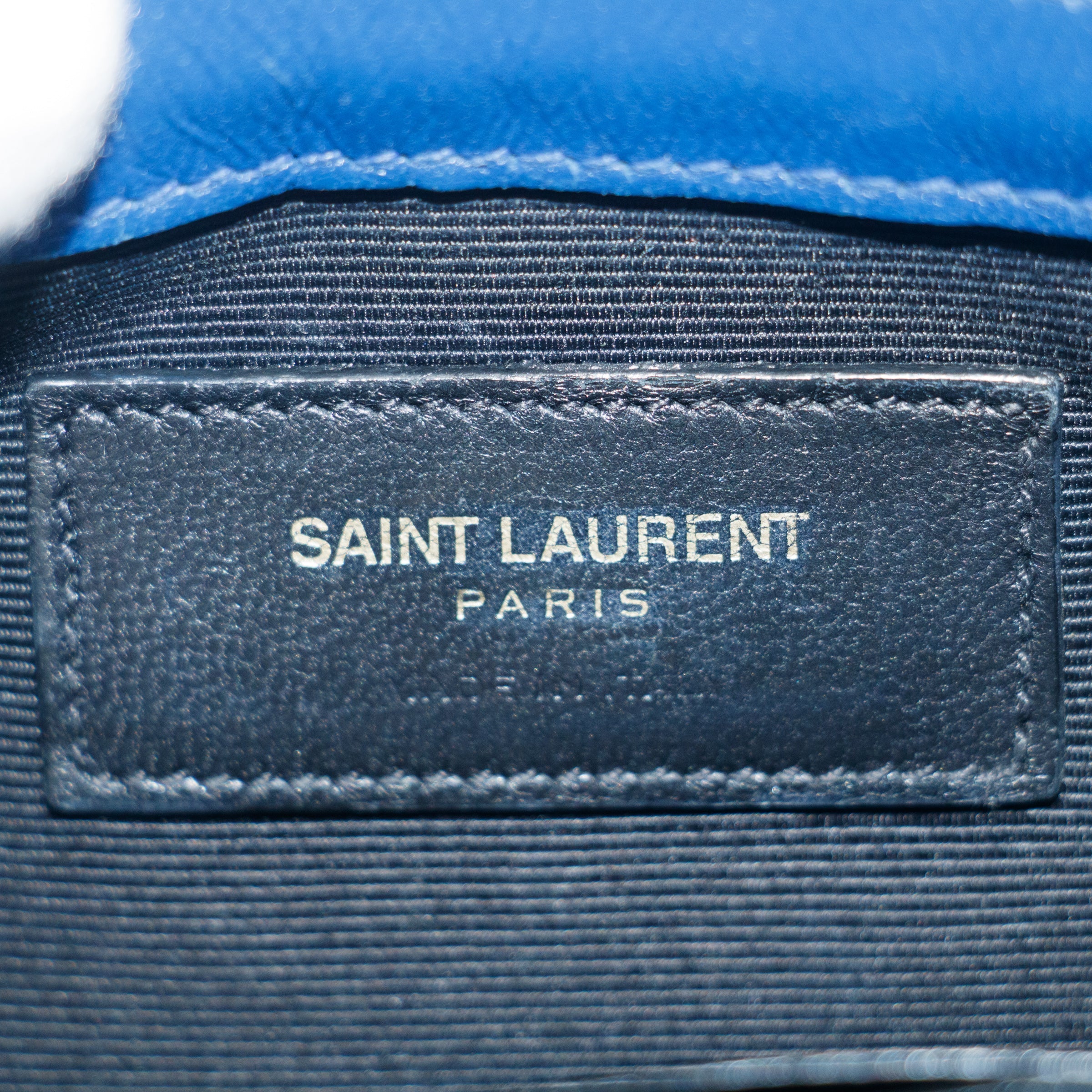 Saint Laurent YSL Classic Blue Matelasse Chevron Crossbody Bag #3651