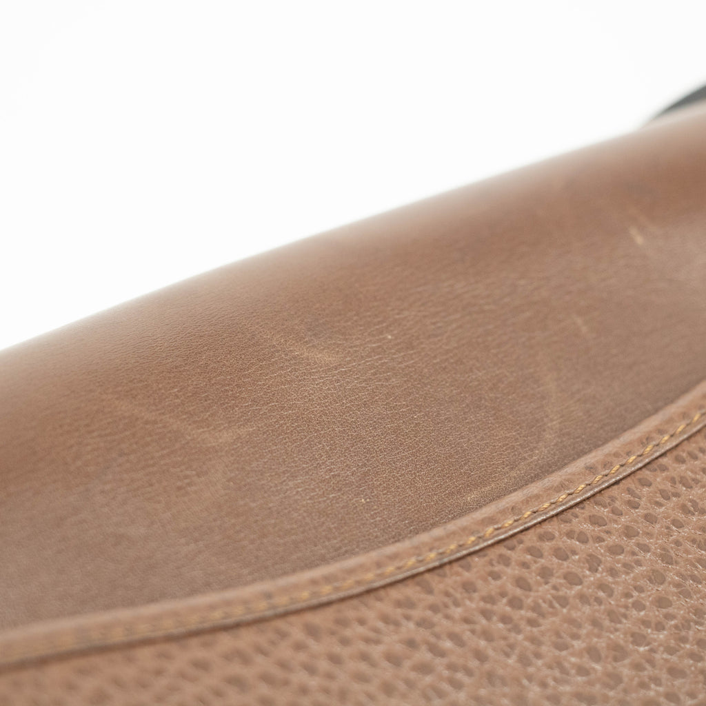 Christian Dior Vintage Brown Leather Flap Shoulder Bag #3652