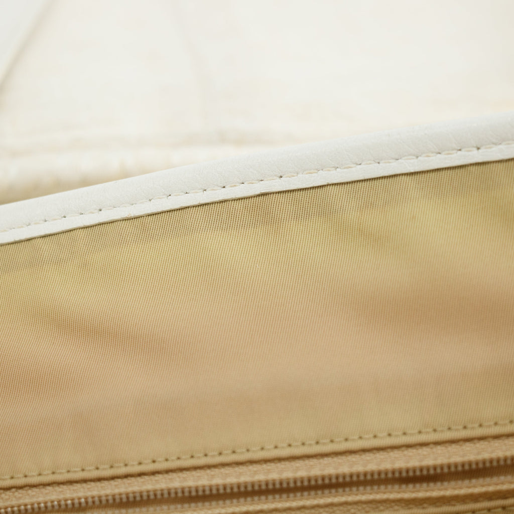 Christian Dior White Diorissimo Canvas Small Shoulder Bag #3655
