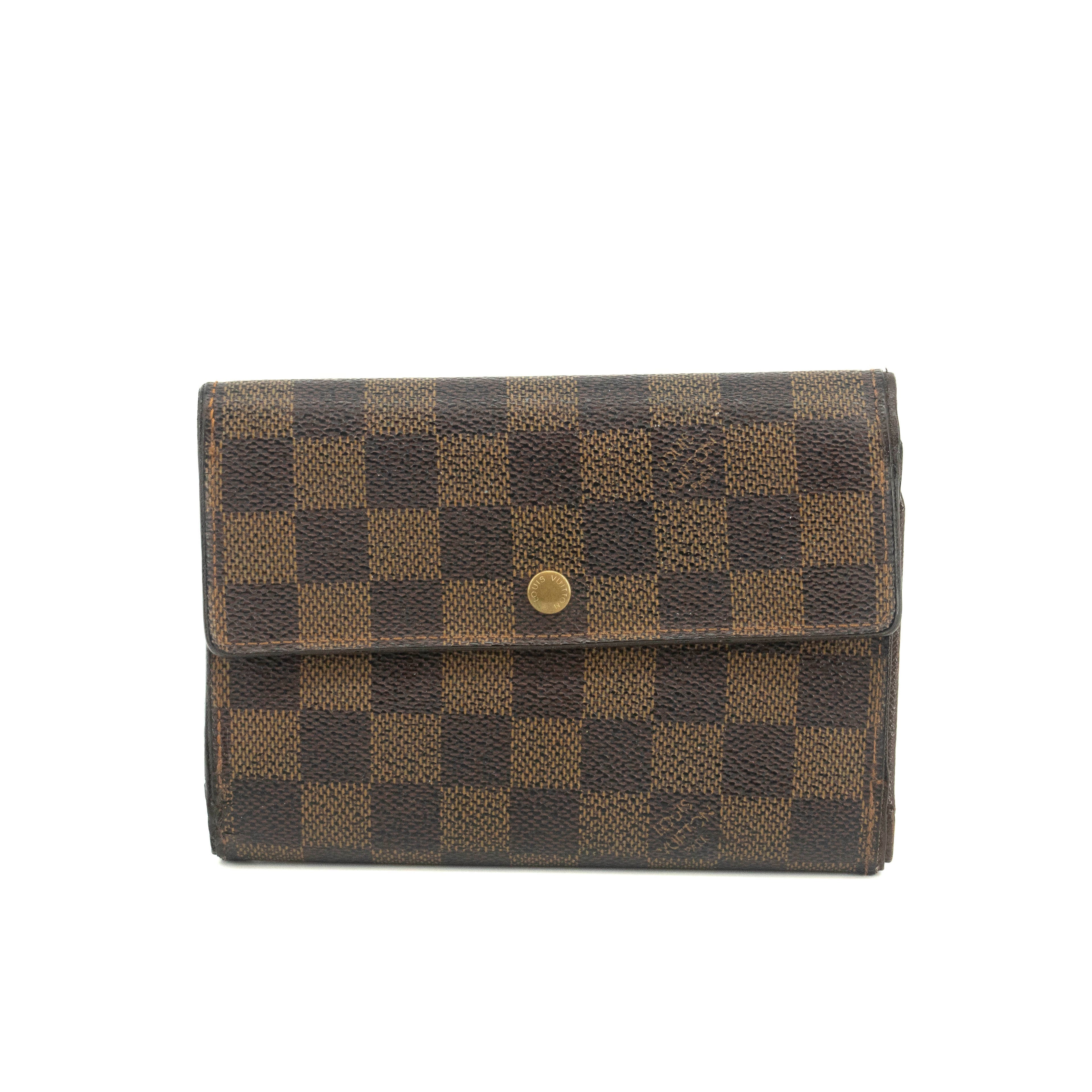 Louis Vuitton Damier Ebene Brown Trifold Wallet #3695