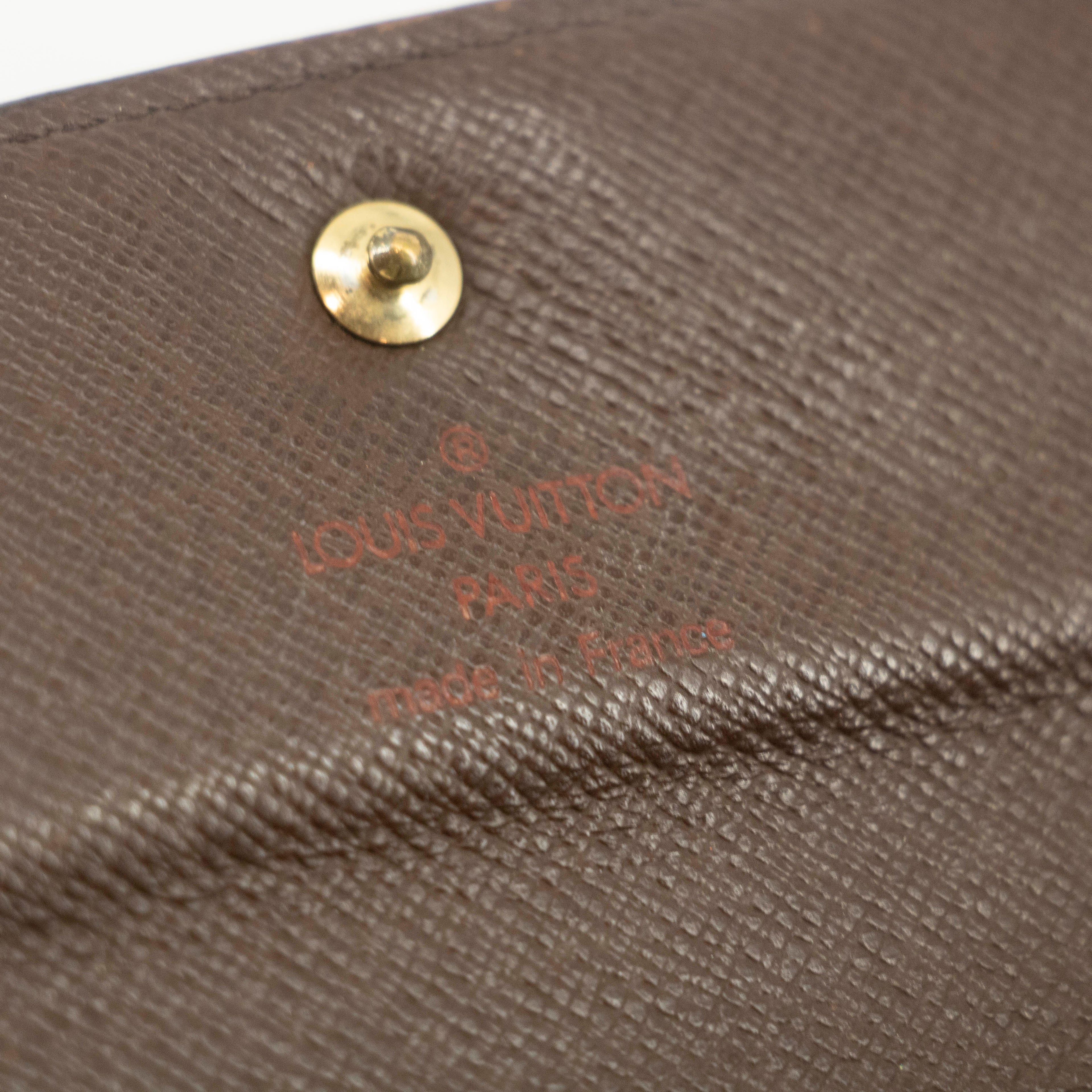 Louis Vuitton Damier Ebene Brown Trifold Wallet #3695