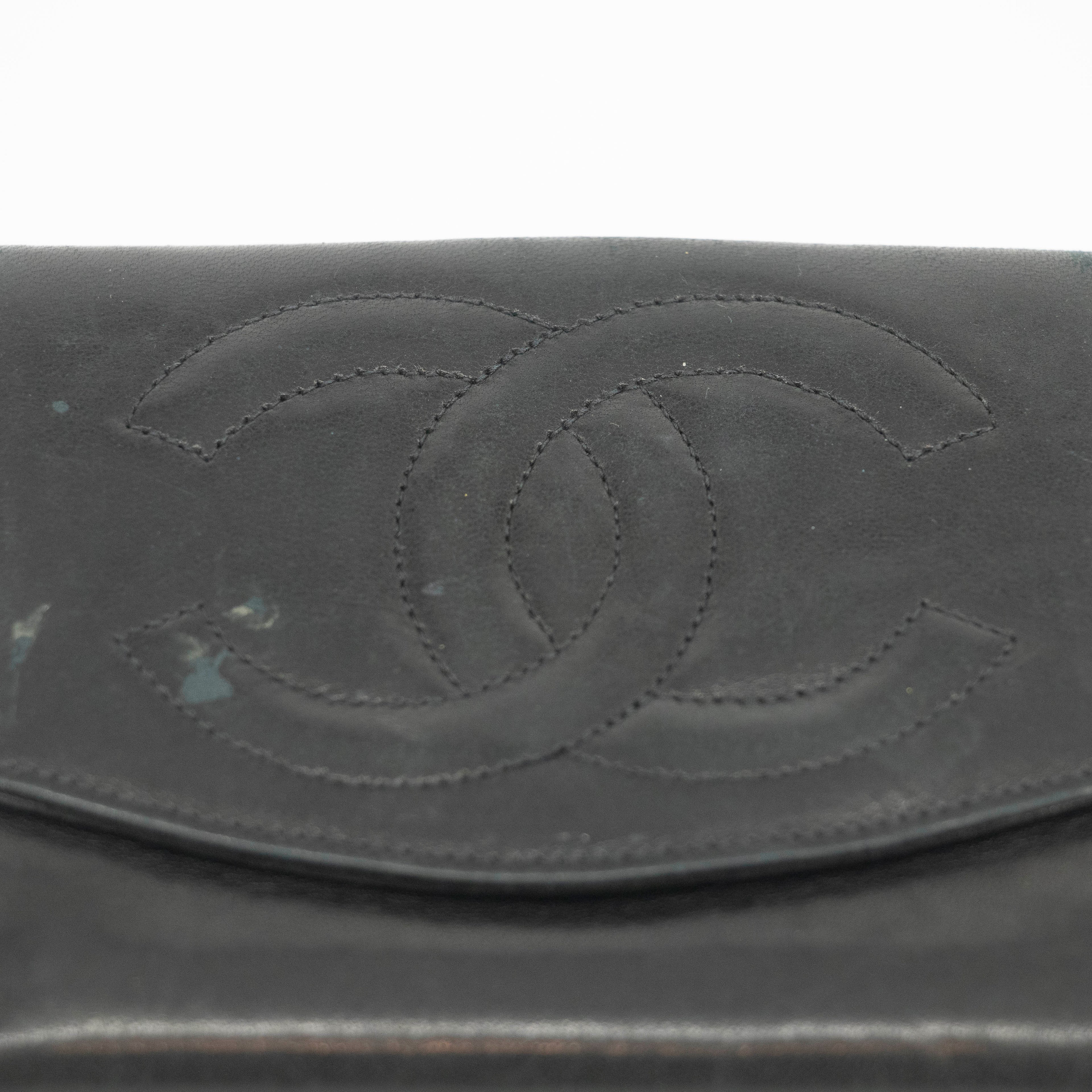 Chanel Black Lambskin Coco Mark Compact Wallet #3701