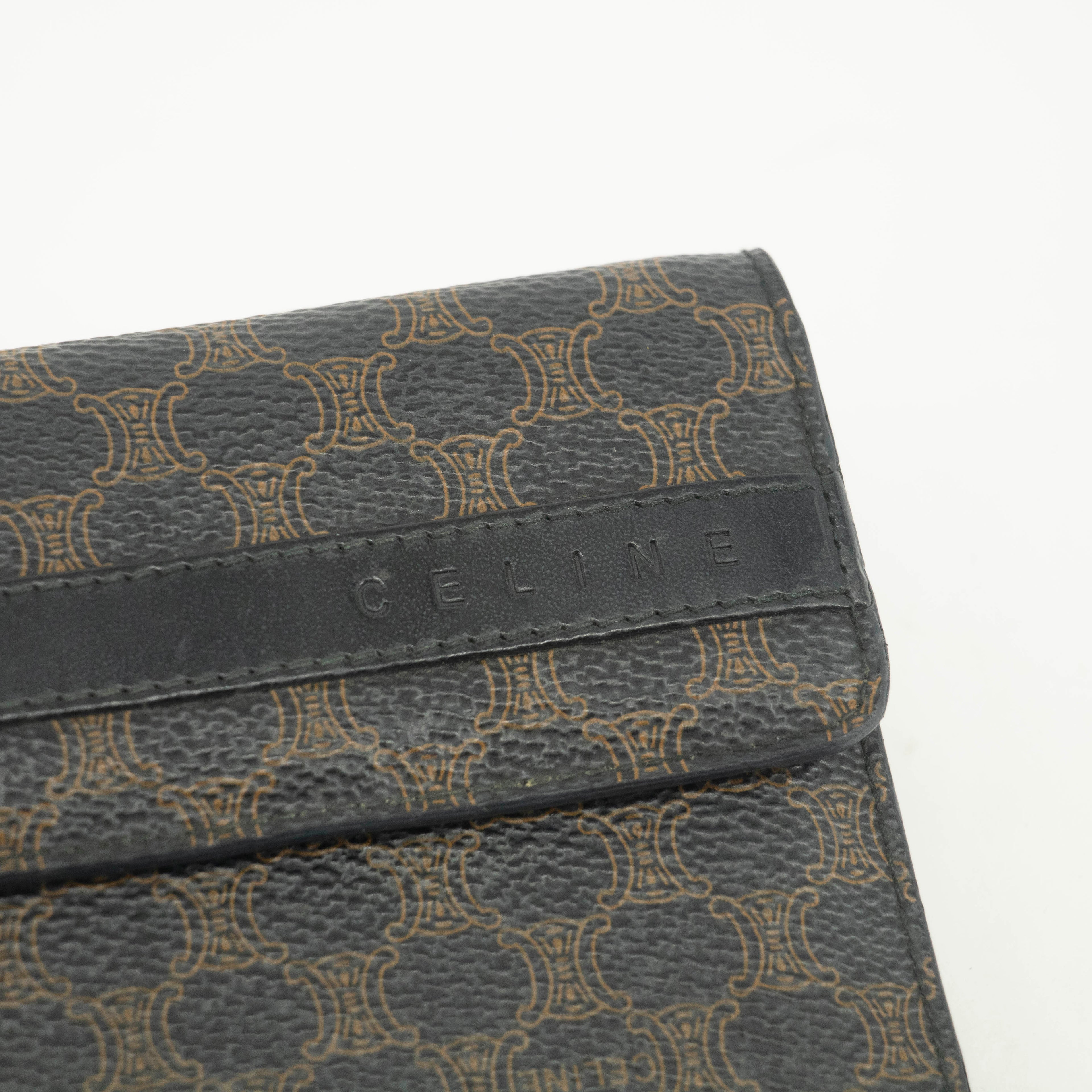 Celine Macadam Black PVC Compact Wallet #3704
