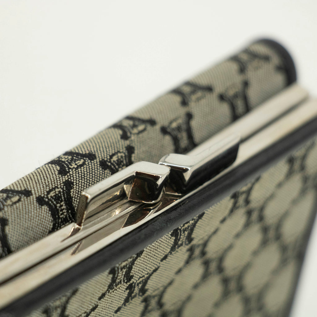 Celine Macadam Grey Canvas Compact Wallet #3705